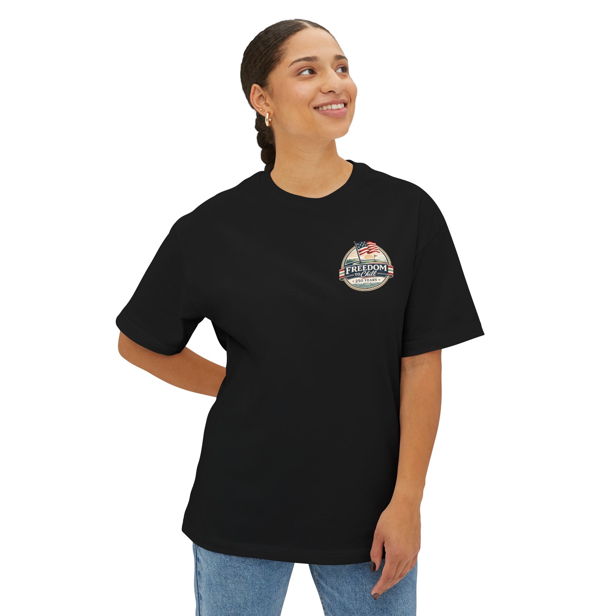 Freedom to Chill Tee — Vintage Beach Flag Graphic T-Shirt