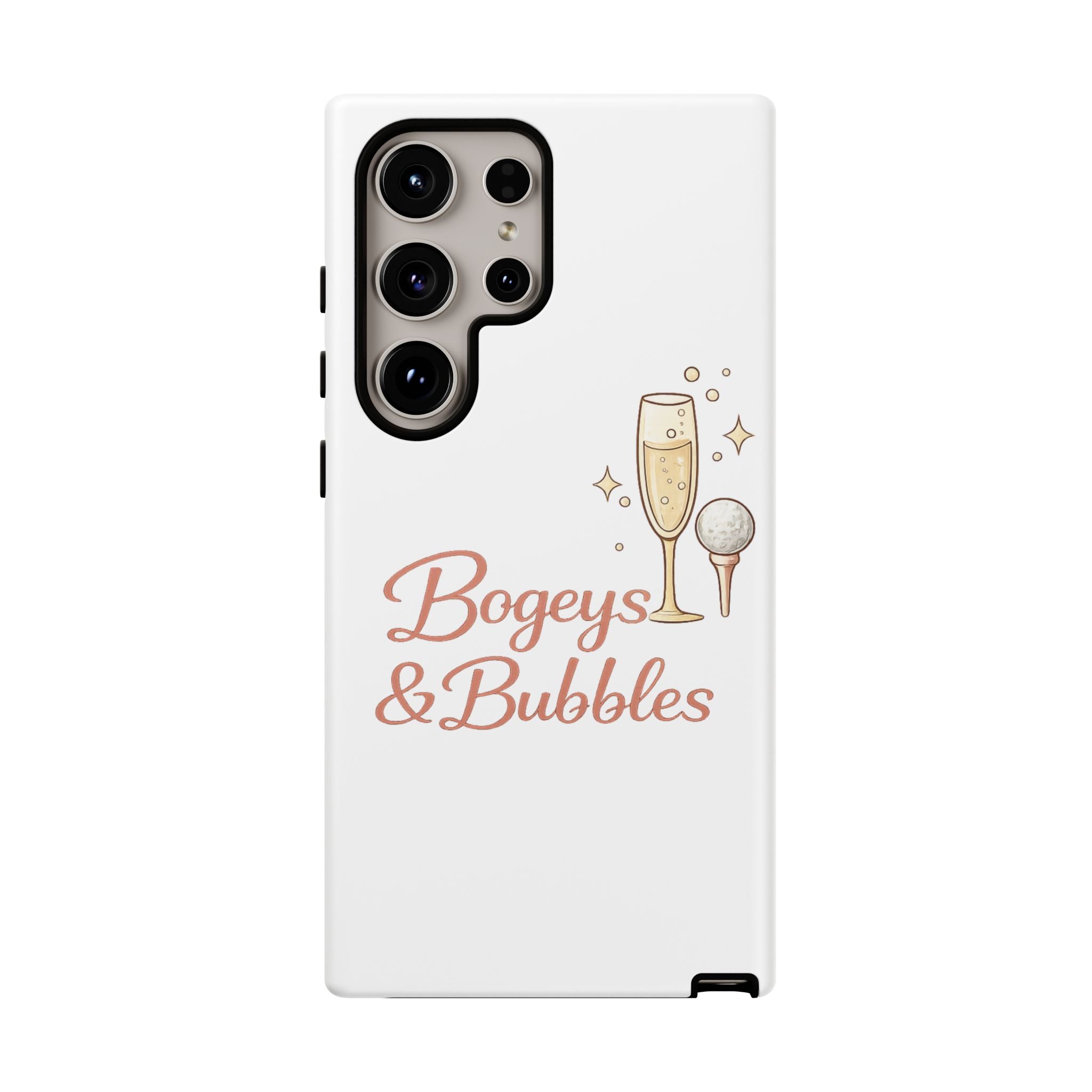 Phone Case — "Bogeys & Bubbles" Champagne Golf Design