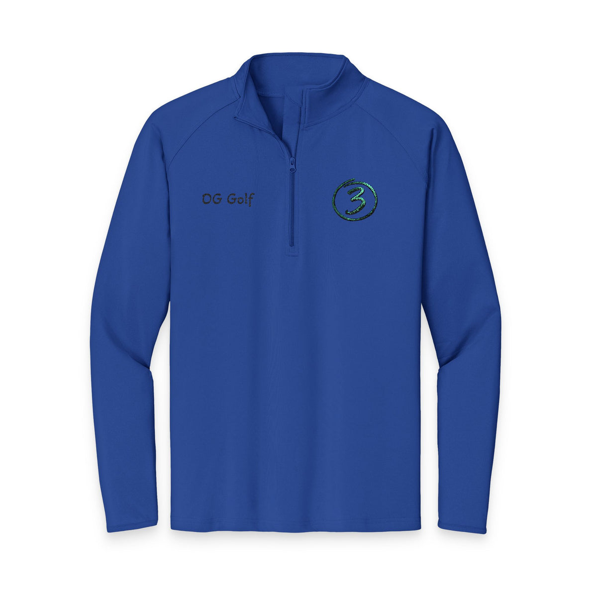 "Put Me Down for 3" OG Golf Quarter-Zip Pullover with Embroidered Logo