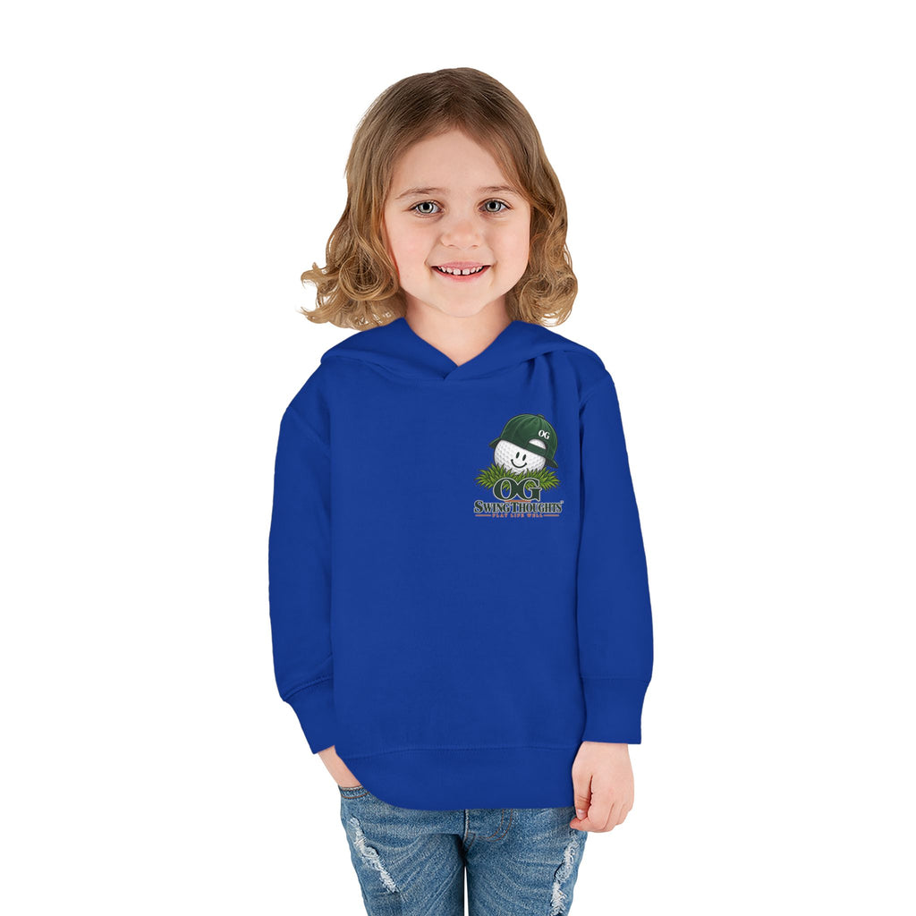 "Little Legend" Toddler Hoodie - 'OG Swing Thoughts' Cute Golf Kid Pullover Fleece