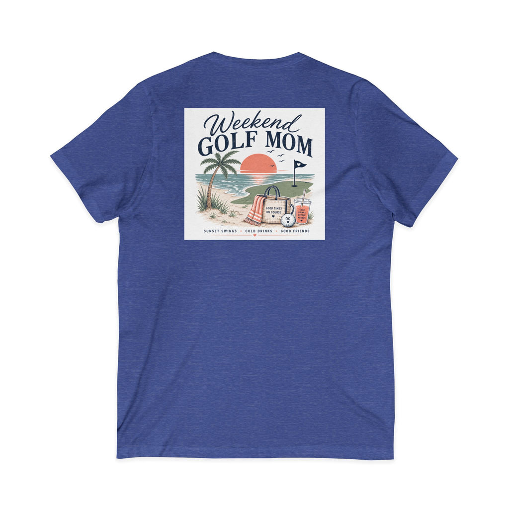 Weekend Golf Mom V-Neck Tee — Golfing Mom Graphic T-Shirt