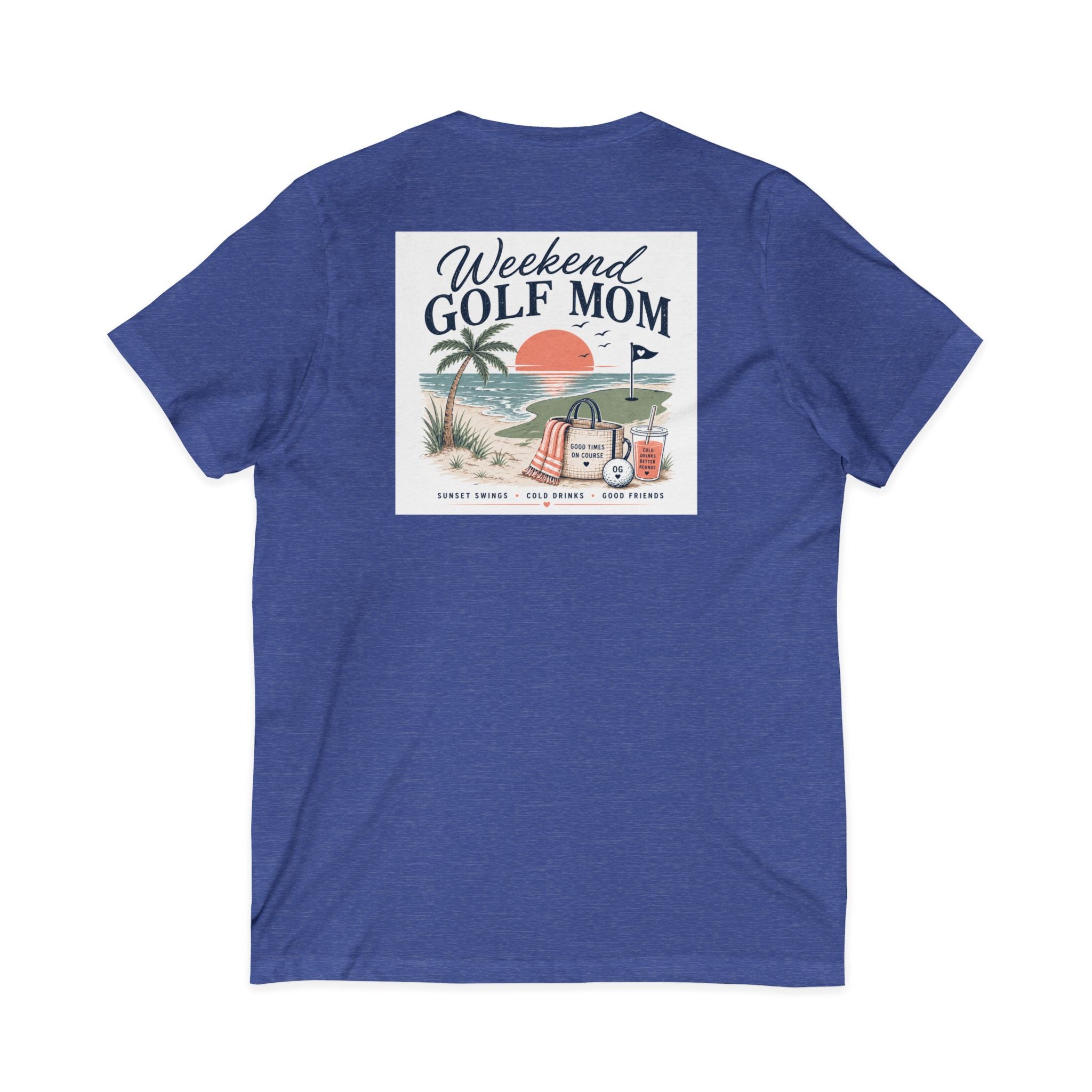 Weekend Golf Mom V-Neck Tee — Golfing Mom Graphic T-Shirt