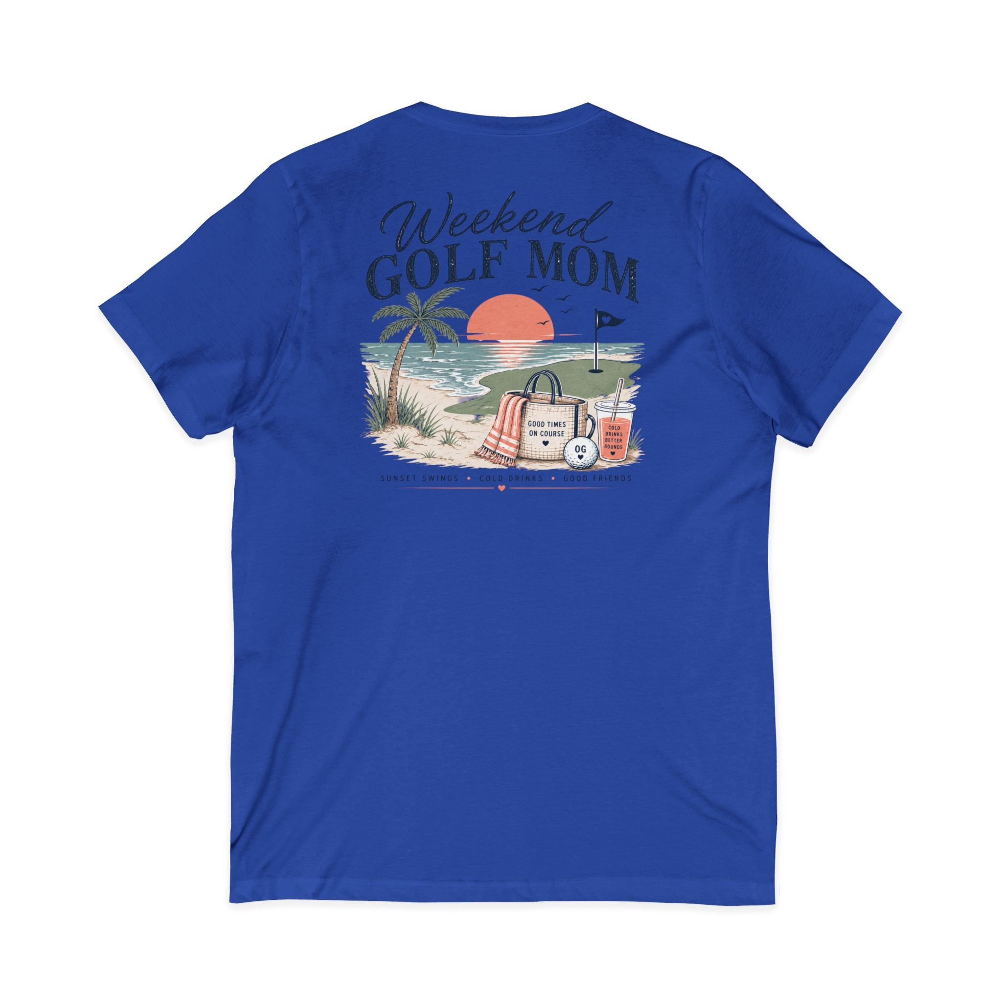 Weekend Golf Mom V-Neck Tee — Golfing Mom Graphic T-Shirt