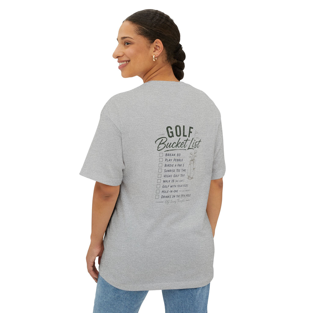 Golf Bucket List Tee — Casual Oversized Golf T‑Shirt