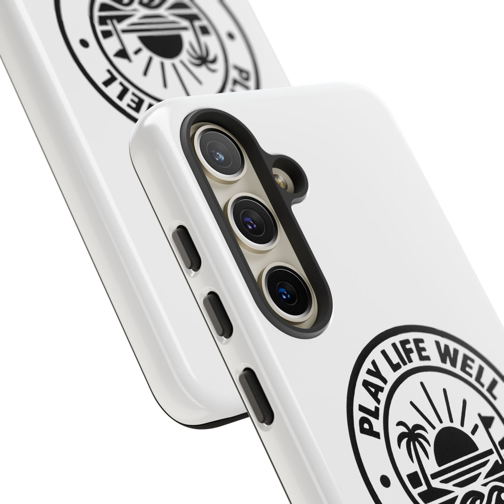 Phone Case — "Play Life Well, Do Good" Minimal Beach Badge