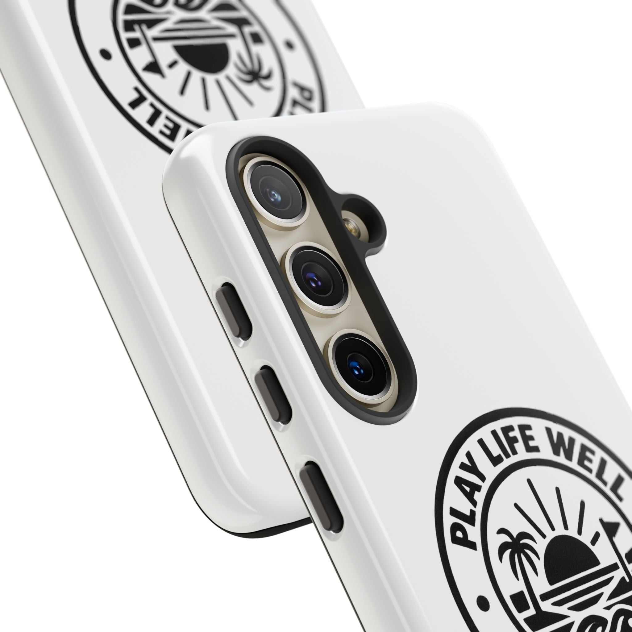Phone Case — "Play Life Well, Do Good" Minimal Beach Badge