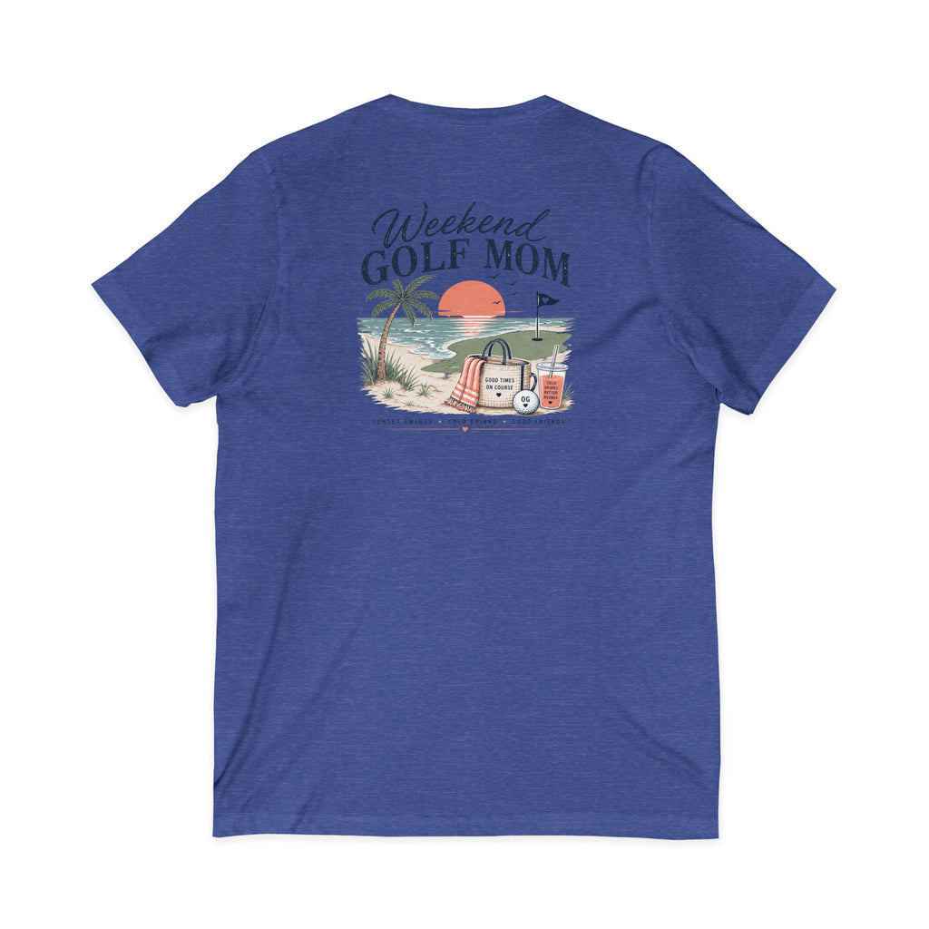 Weekend Golf Mom V-Neck Tee — Golfing Mom Graphic T-Shirt