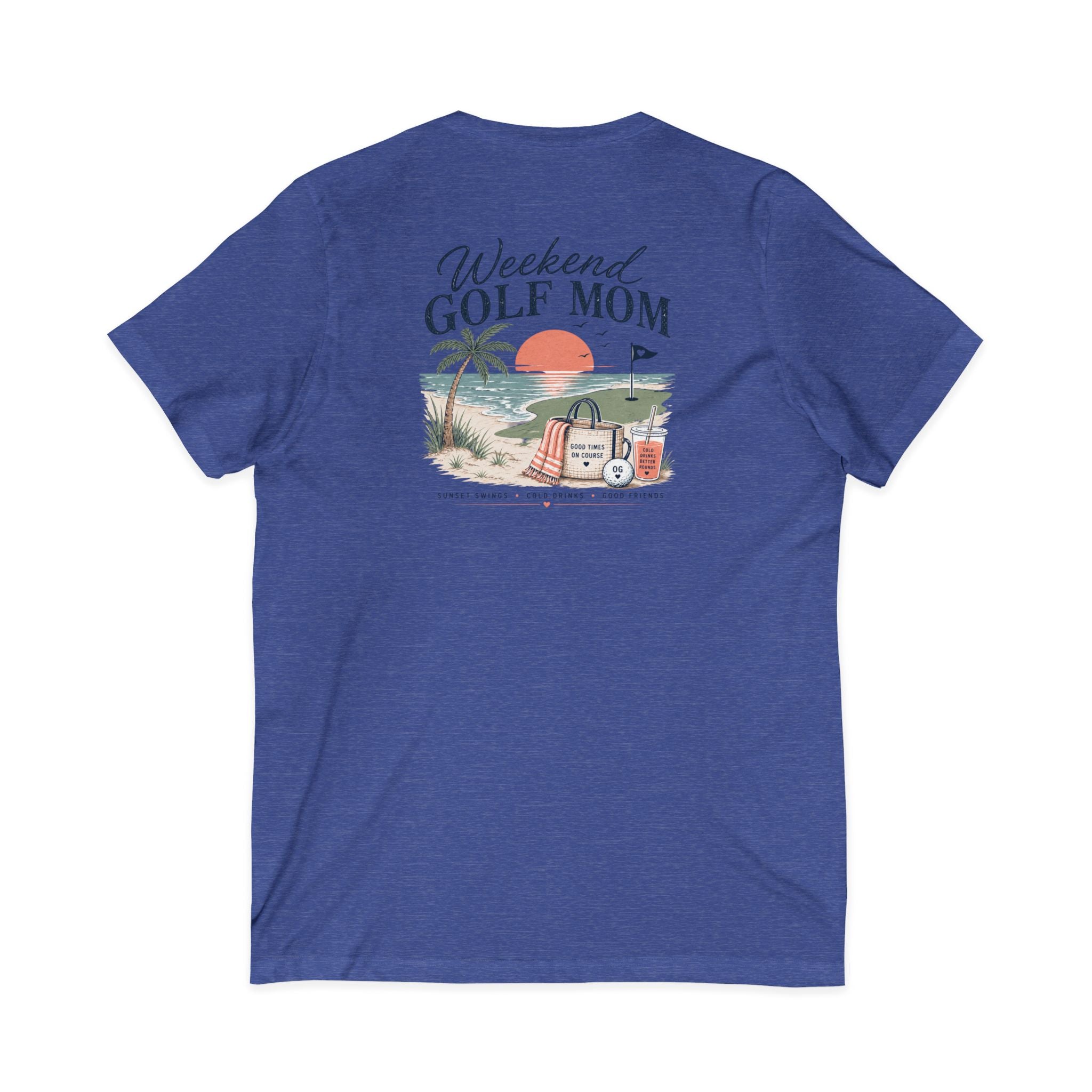 Weekend Golf Mom V-Neck Tee — Golfing Mom Graphic T-Shirt