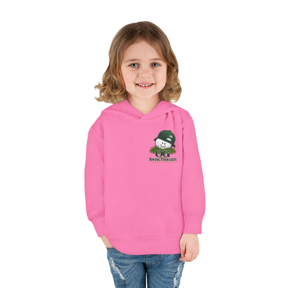 "Little Legend" Toddler Hoodie - 'OG Swing Thoughts' Cute Golf Kid Pullover Fleece