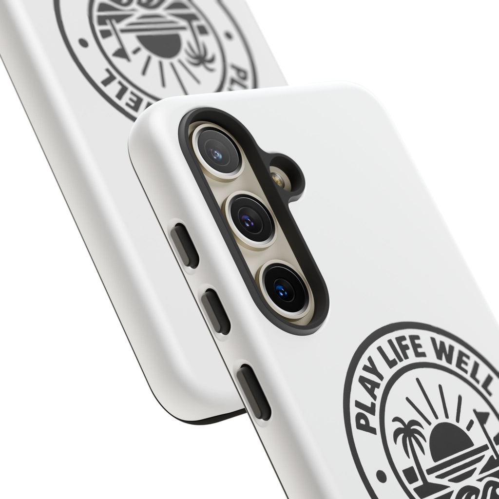 Phone Case — "Play Life Well, Do Good" Minimal Beach Badge
