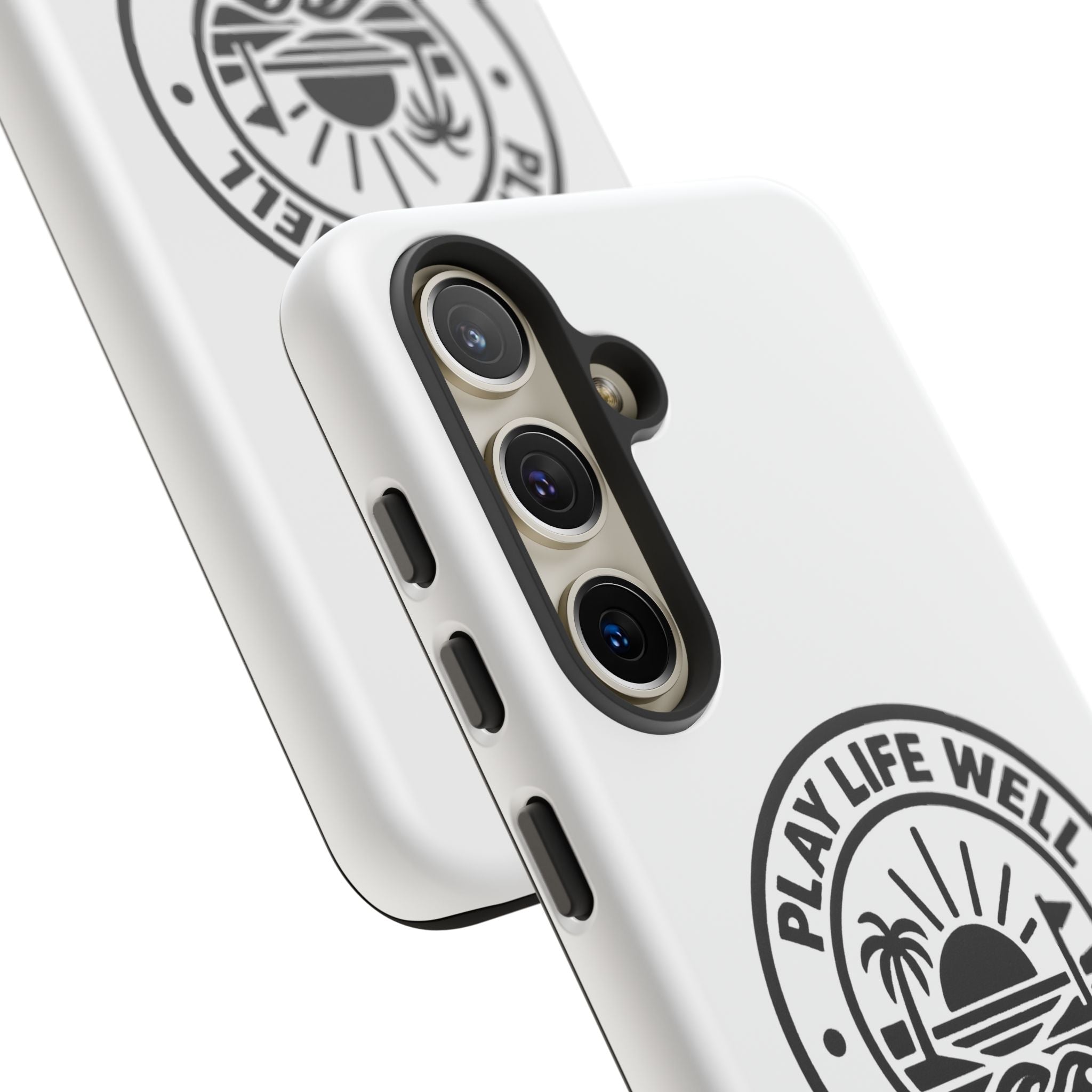 Phone Case — "Play Life Well, Do Good" Minimal Beach Badge