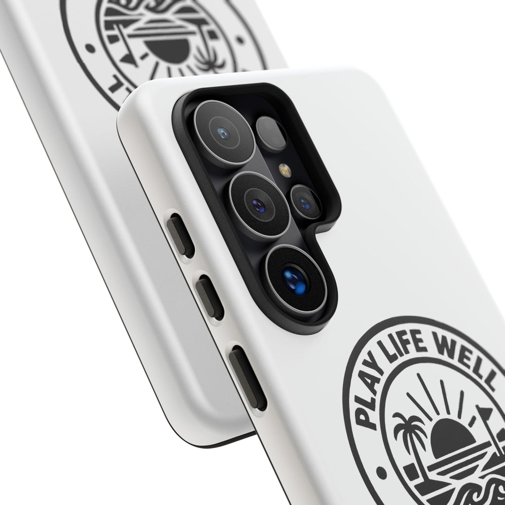 Phone Case — "Play Life Well, Do Good" Minimal Beach Badge