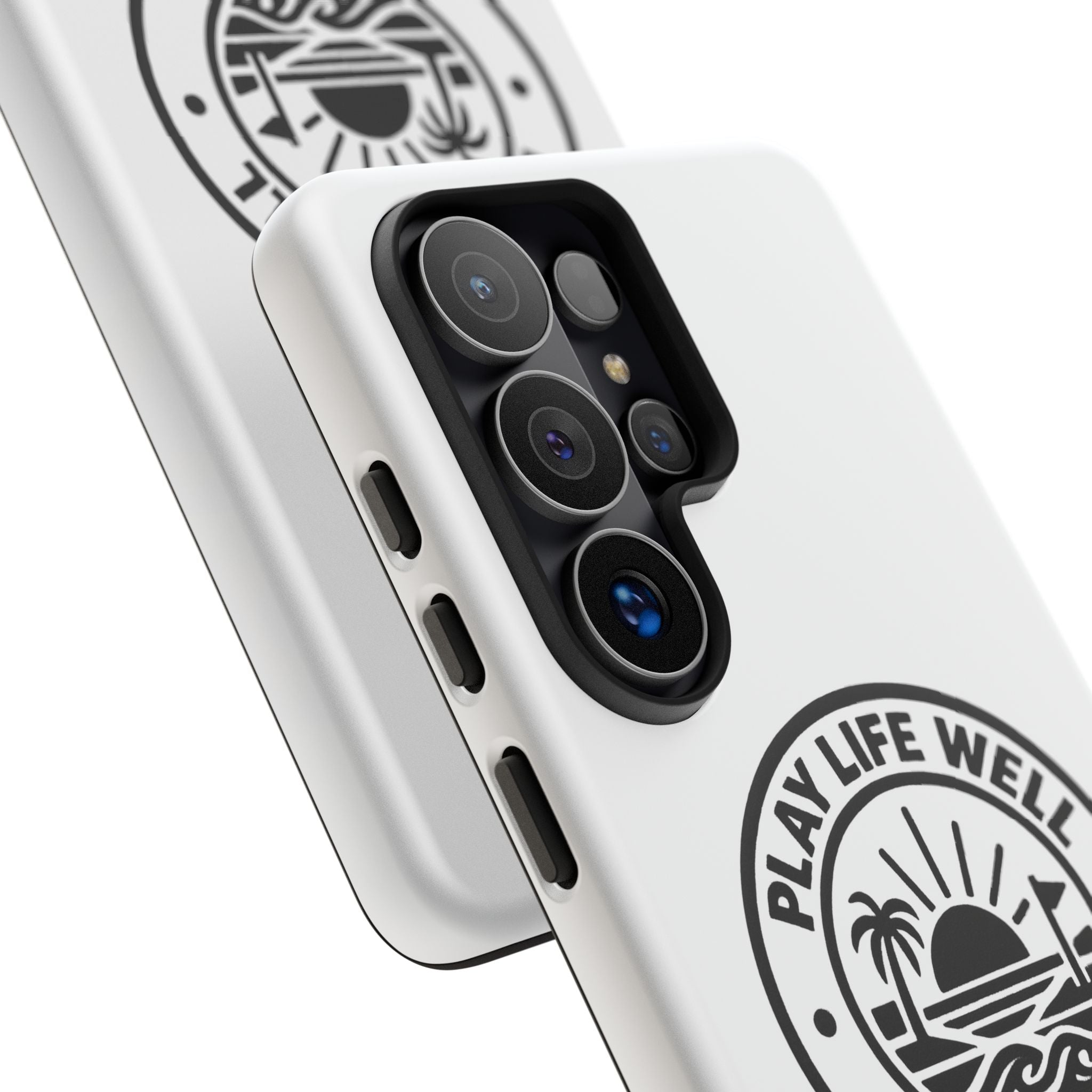 Phone Case — "Play Life Well, Do Good" Minimal Beach Badge