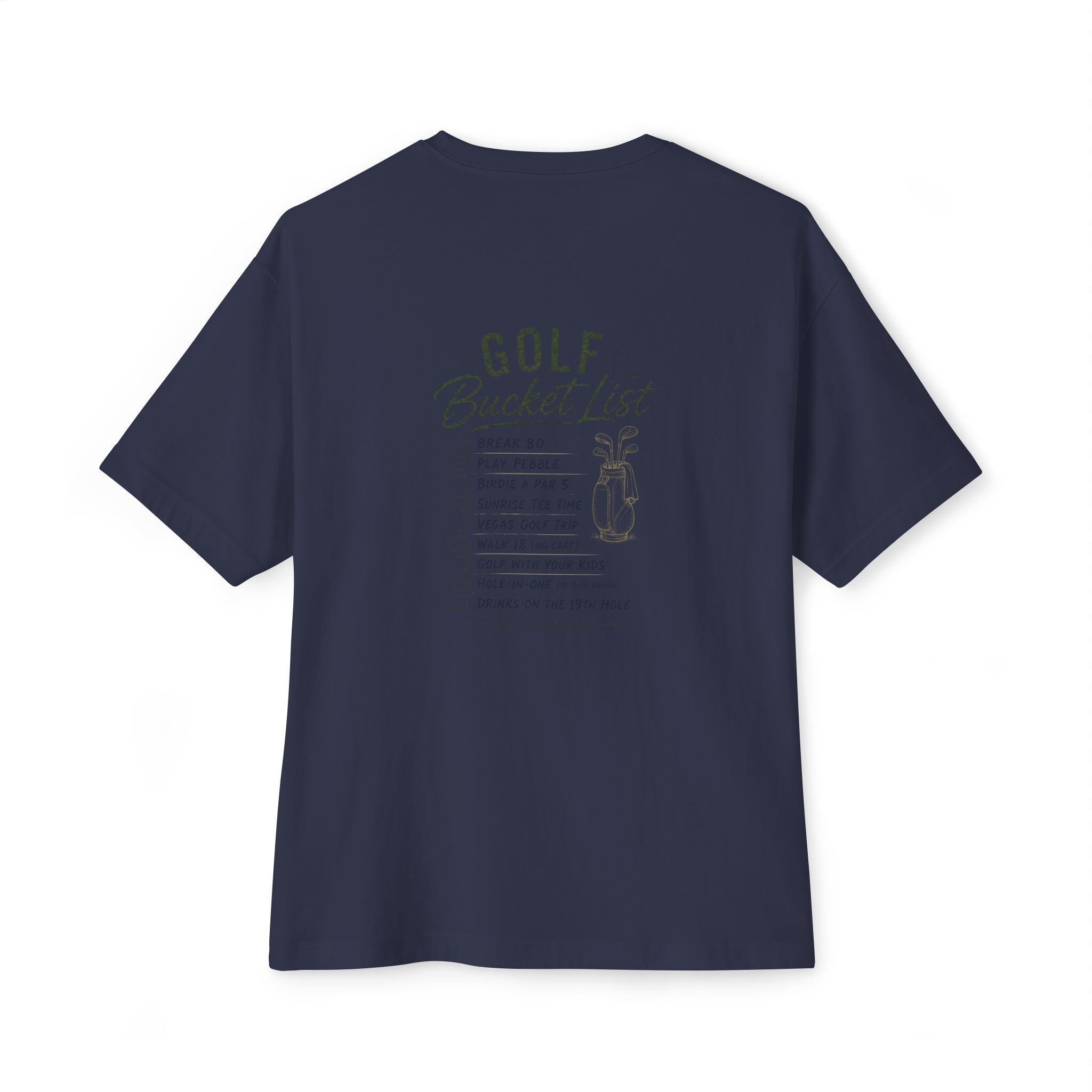 Golf Bucket List Tee — Casual Oversized Golf T‑Shirt