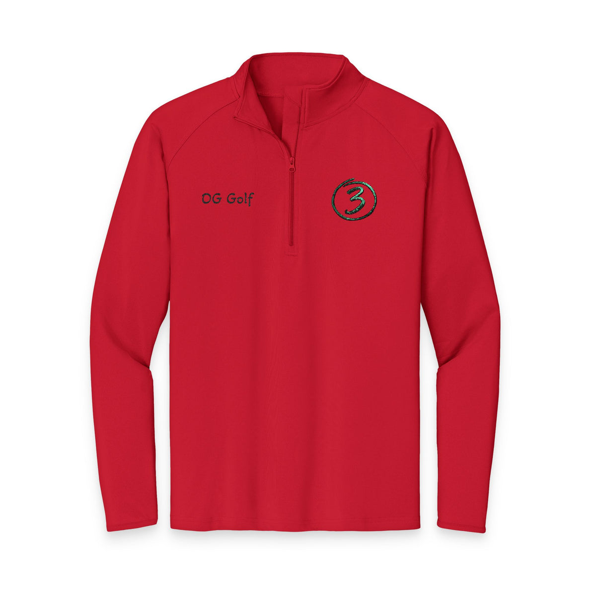 "Put Me Down for 3" OG Golf Quarter-Zip Pullover with Embroidered Logo