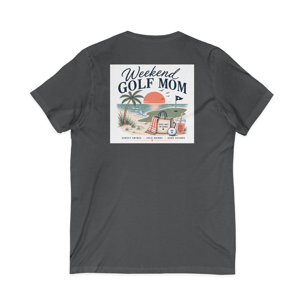 Weekend Golf Mom V-Neck Tee — Golfing Mom Graphic T-Shirt