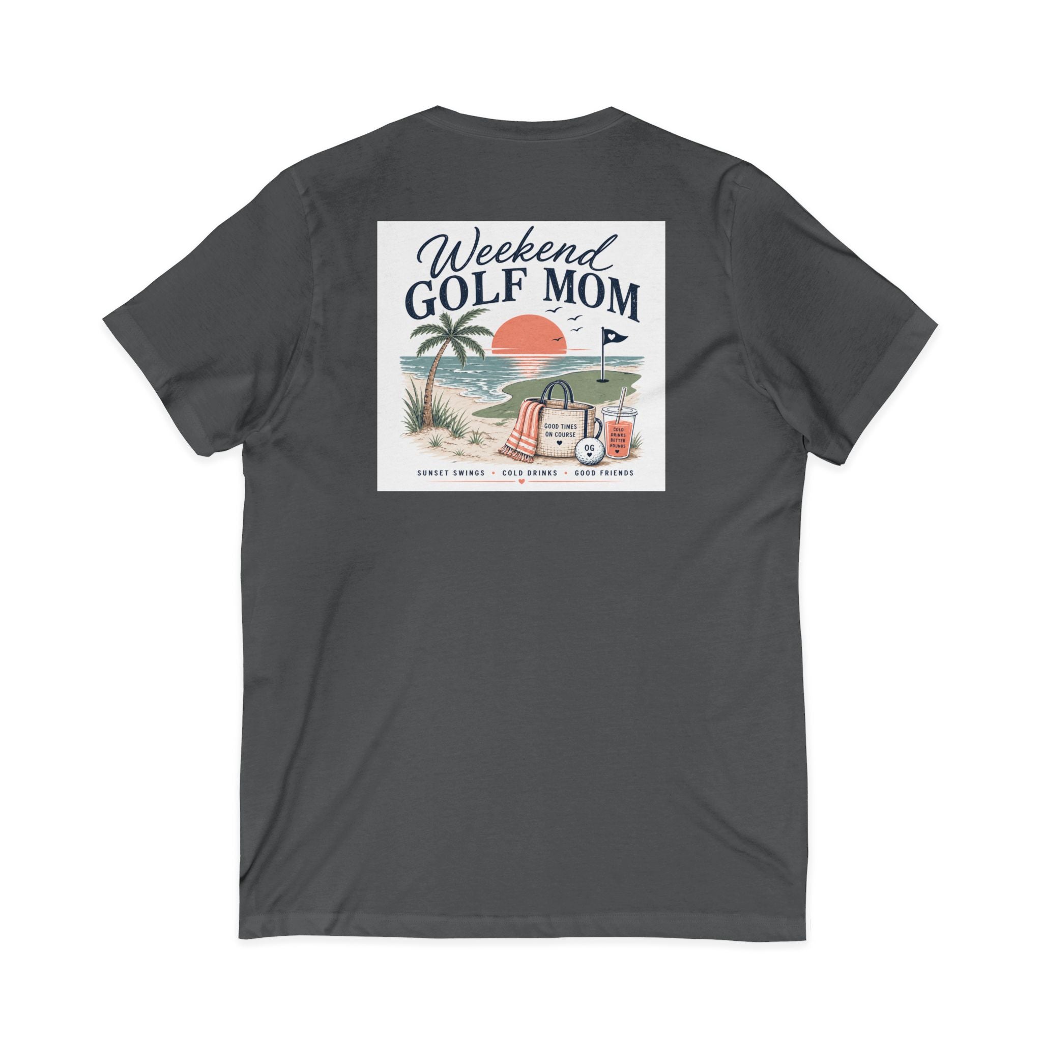 Weekend Golf Mom V-Neck Tee — Golfing Mom Graphic T-Shirt