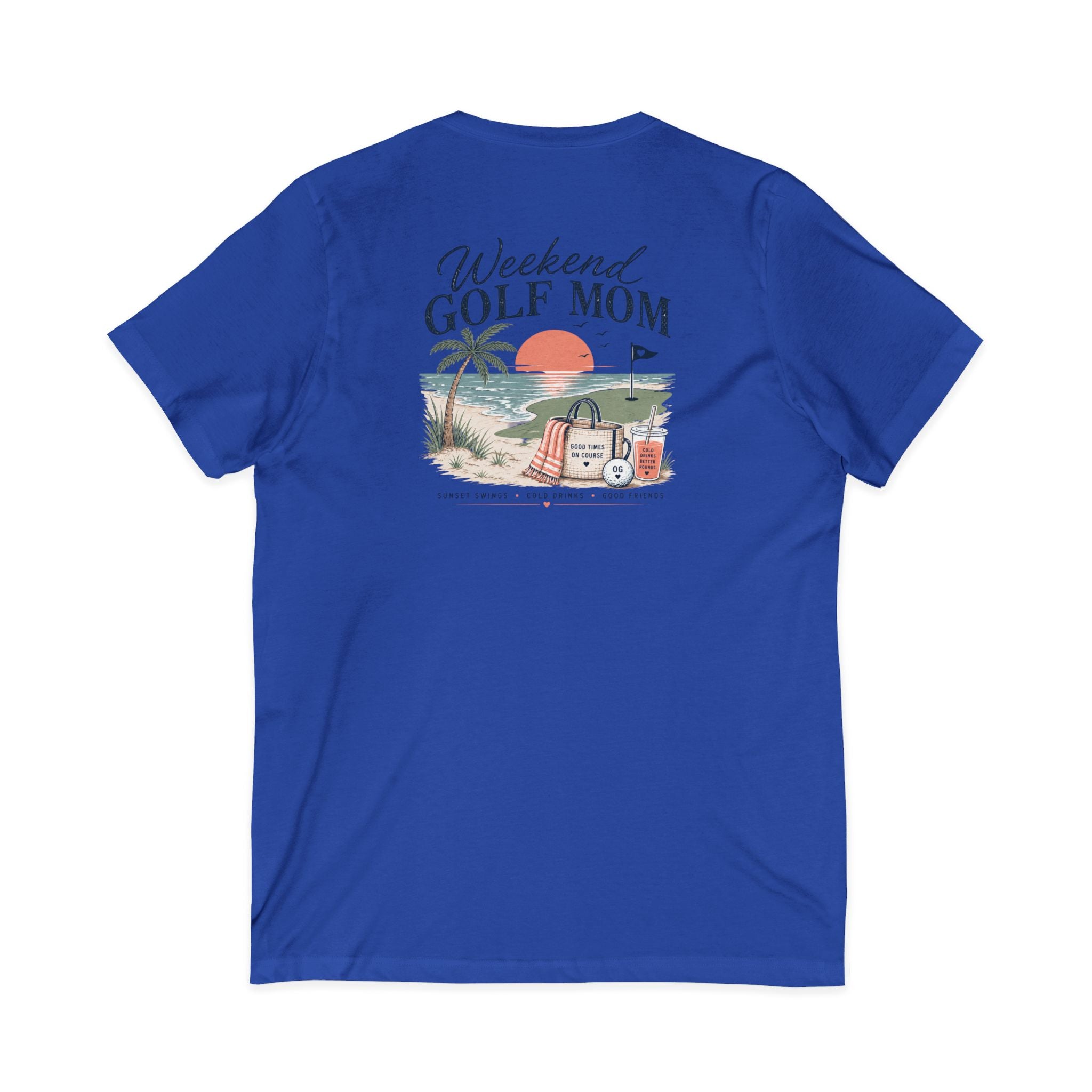 Weekend Golf Mom V-Neck Tee — Golfing Mom Graphic T-Shirt