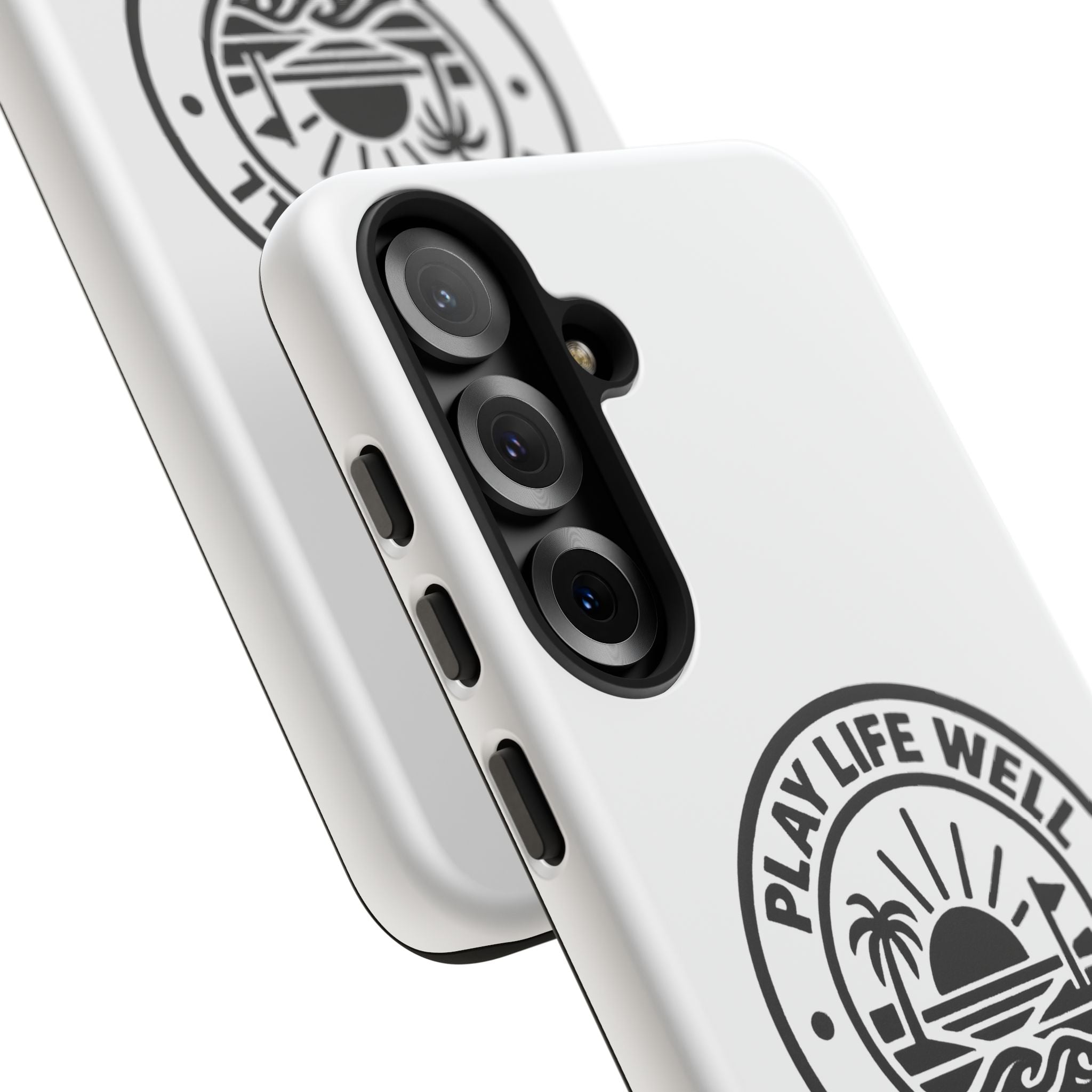Phone Case — "Play Life Well, Do Good" Minimal Beach Badge