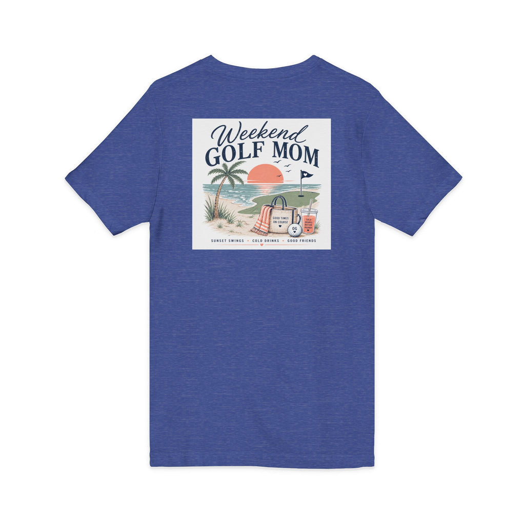 Weekend Golf Mom V-Neck Tee — Golfing Mom Graphic T-Shirt