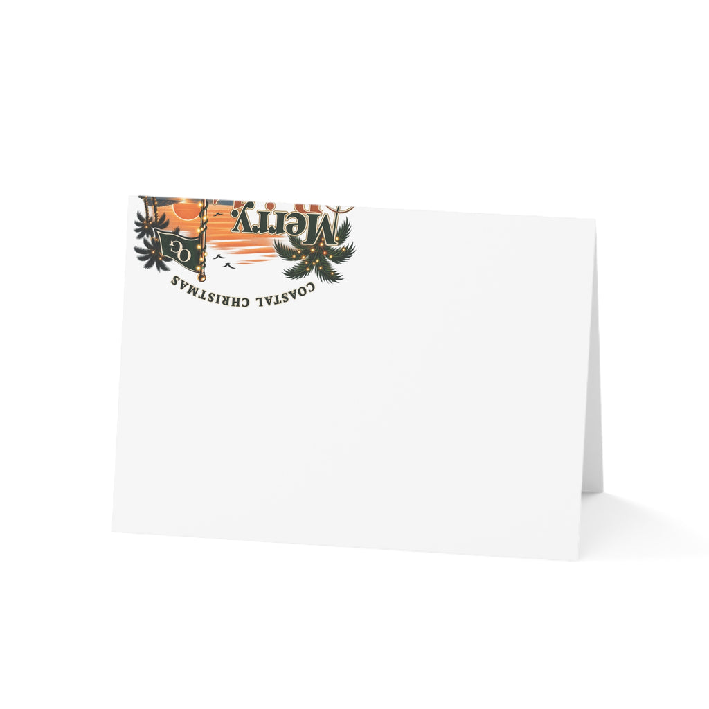 Coastal Christmas Golf Greeting Cards – "Merry Bright & Smoov" Holiday Note Cards (Pack Options)