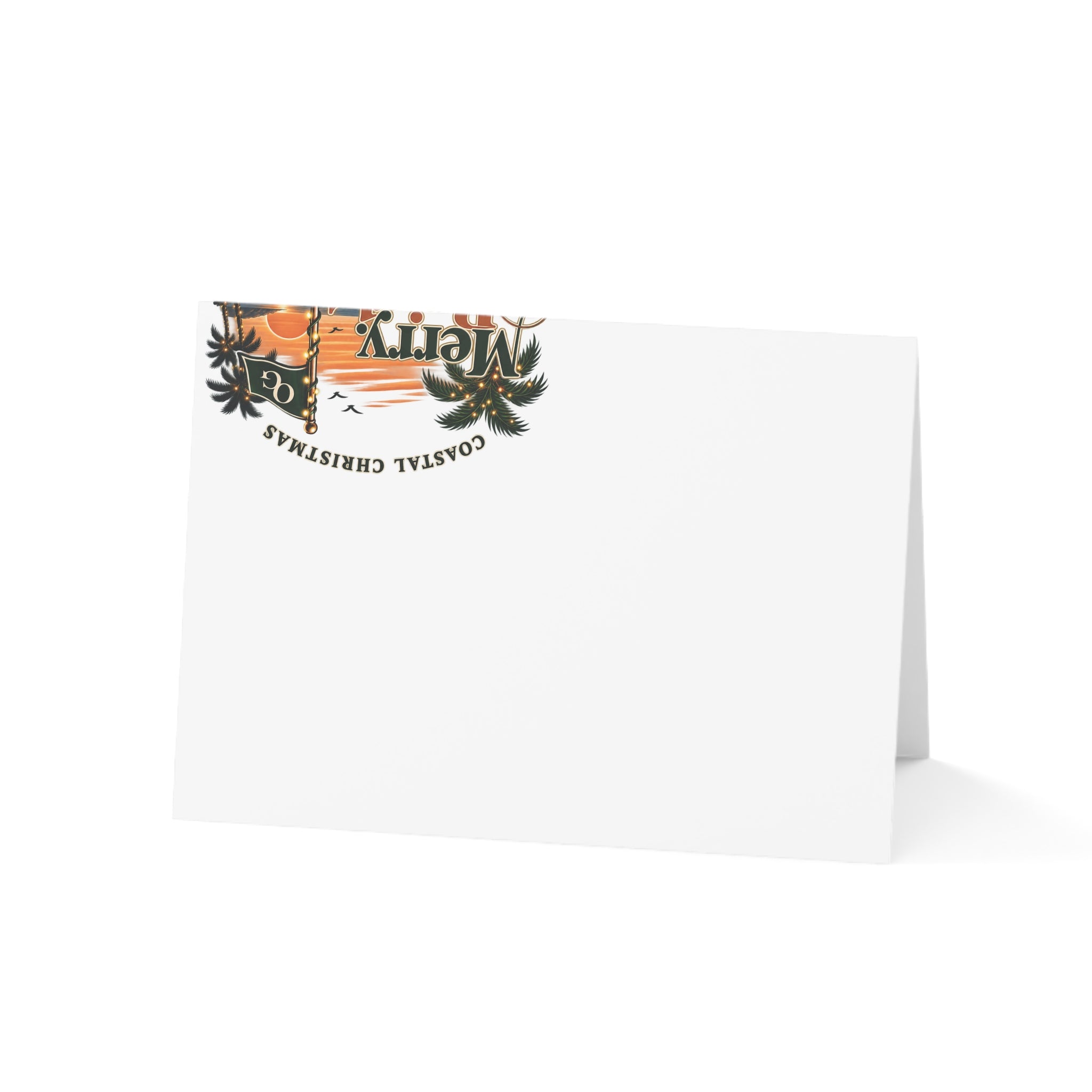 Coastal Christmas Golf Greeting Cards – "Merry Bright & Smoov" Holiday Note Cards (Pack Options)