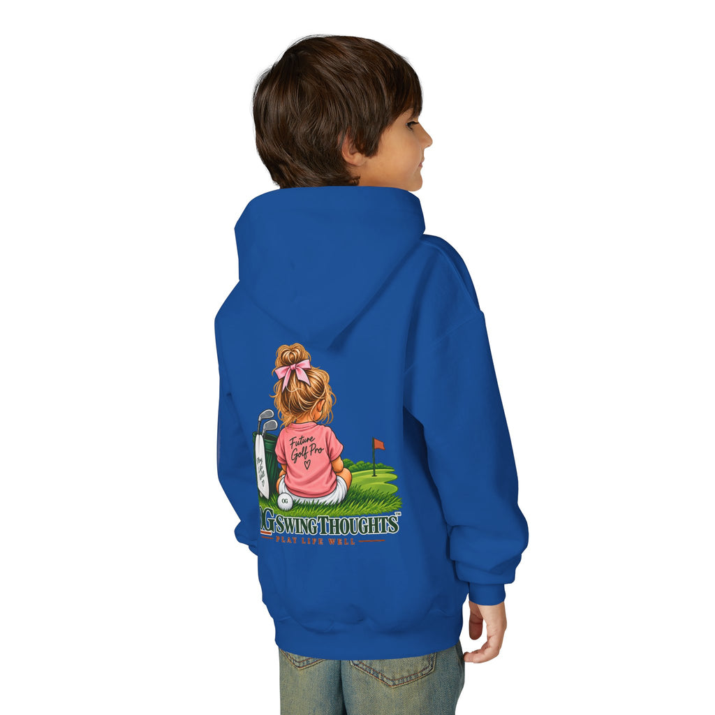 "Future Golf Pro" Youth Golf Hoodie — "OG Swing Thoughts" Cute Girl Golfer Graphic