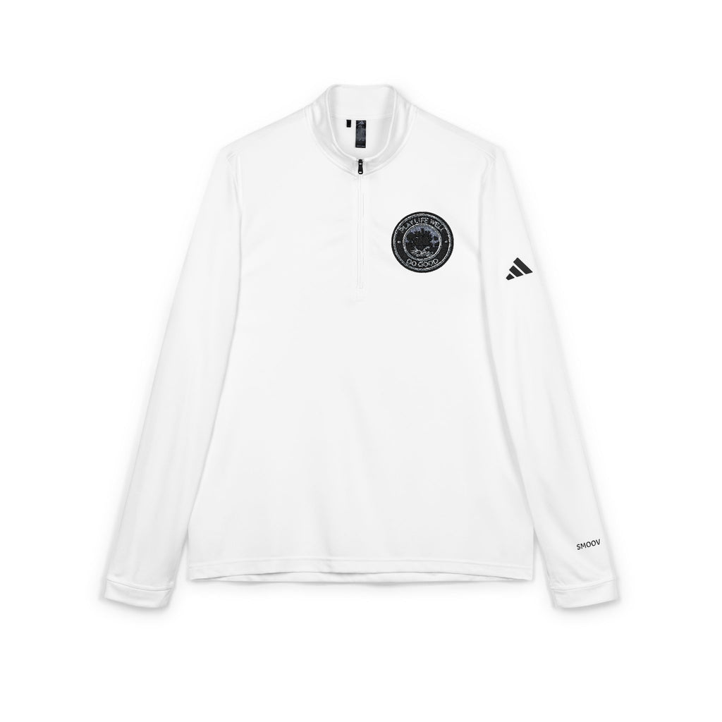 adidas Embroidered Play Life Well Do Good Quarter-Zip Pullover — Performance Golf Top