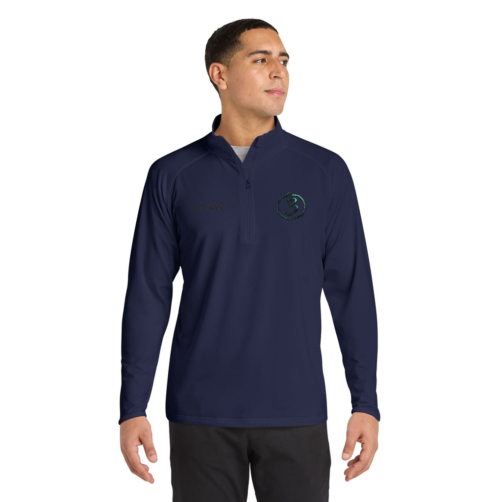 "Put Me Down for 3" OG Golf Quarter-Zip Pullover with Embroidered Logo
