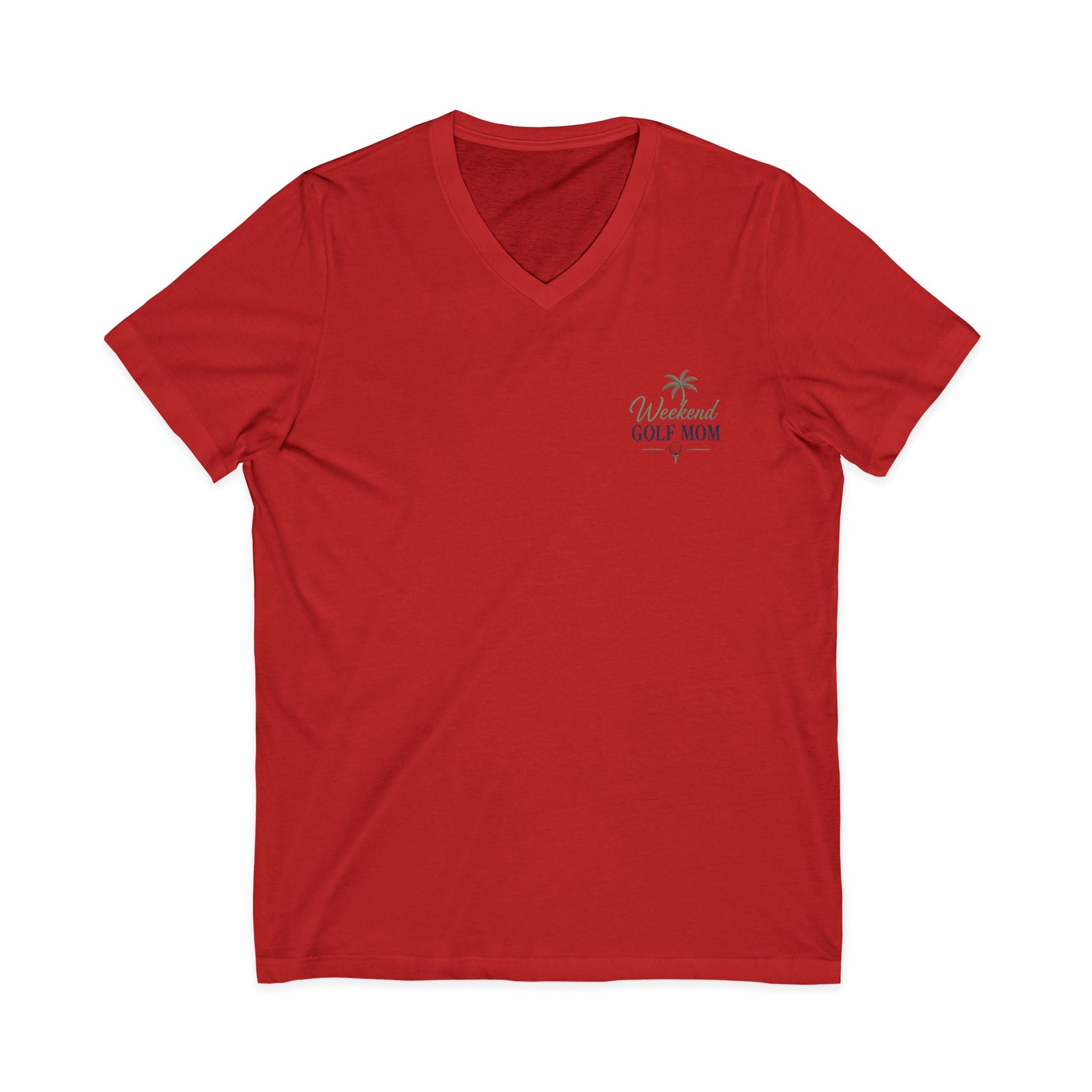 Weekend Golf Mom V-Neck Tee — Golfing Mom Graphic T-Shirt