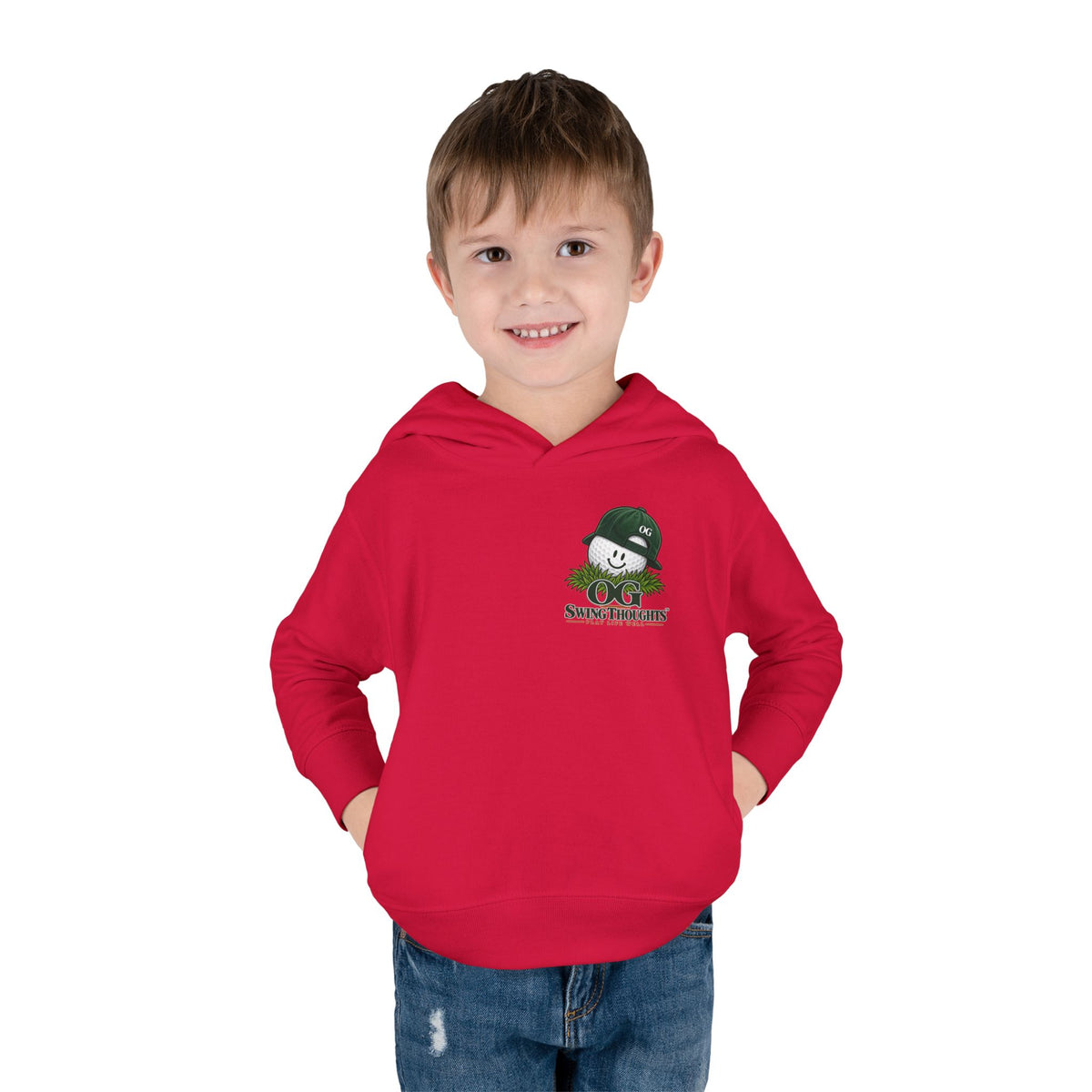 "Little Legend" Toddler Hoodie - 'OG Swing Thoughts' Cute Golf Kid Pullover Fleece