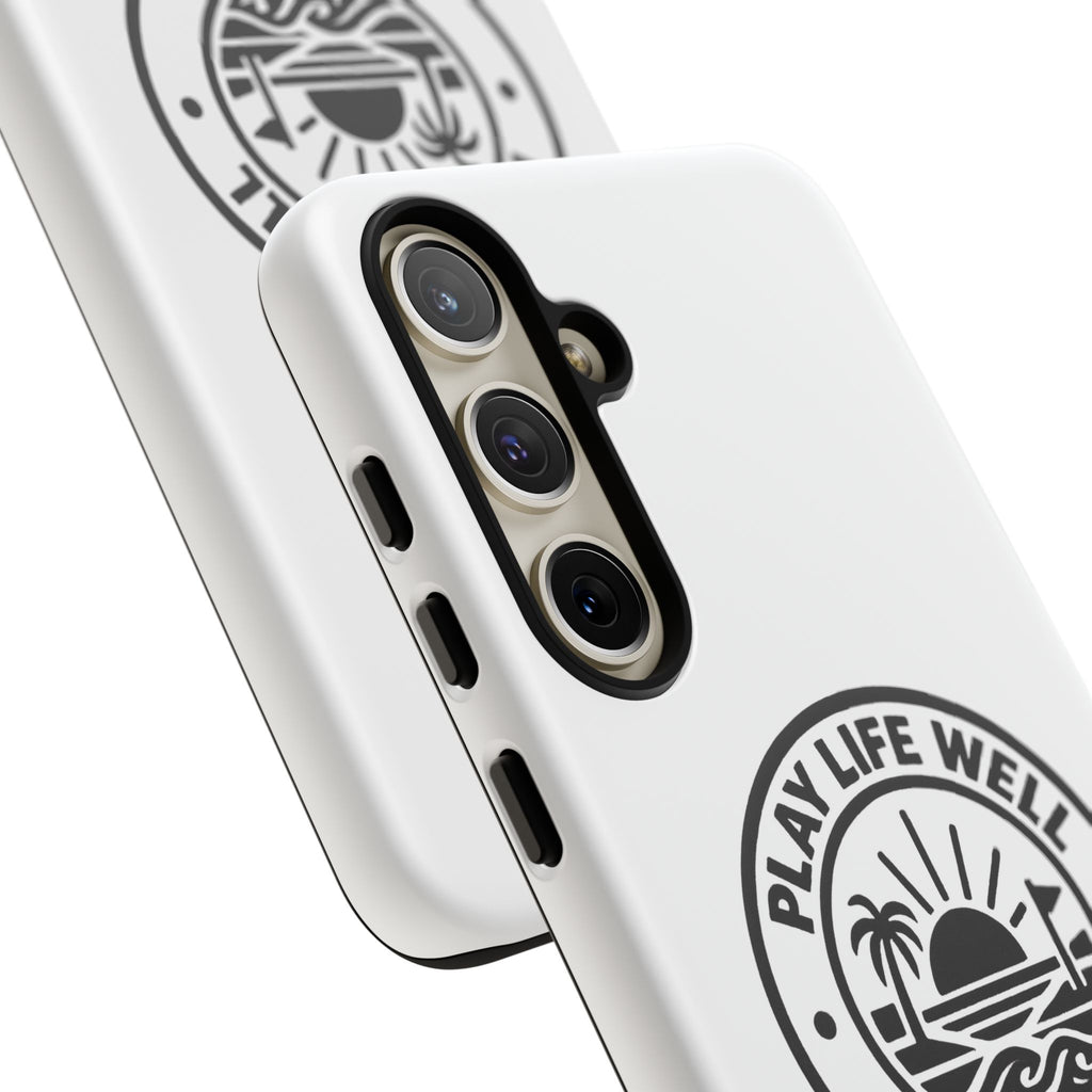 Phone Case — "Play Life Well, Do Good" Minimal Beach Badge