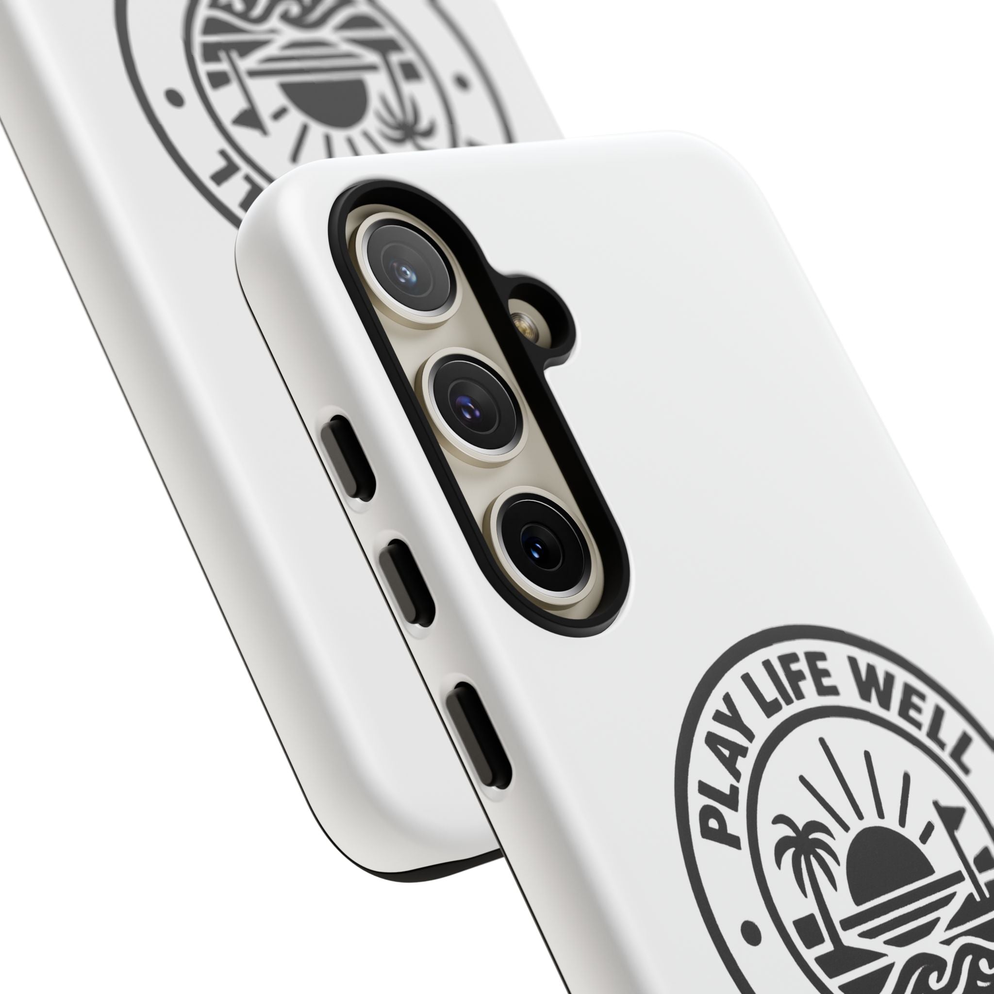 Phone Case — "Play Life Well, Do Good" Minimal Beach Badge