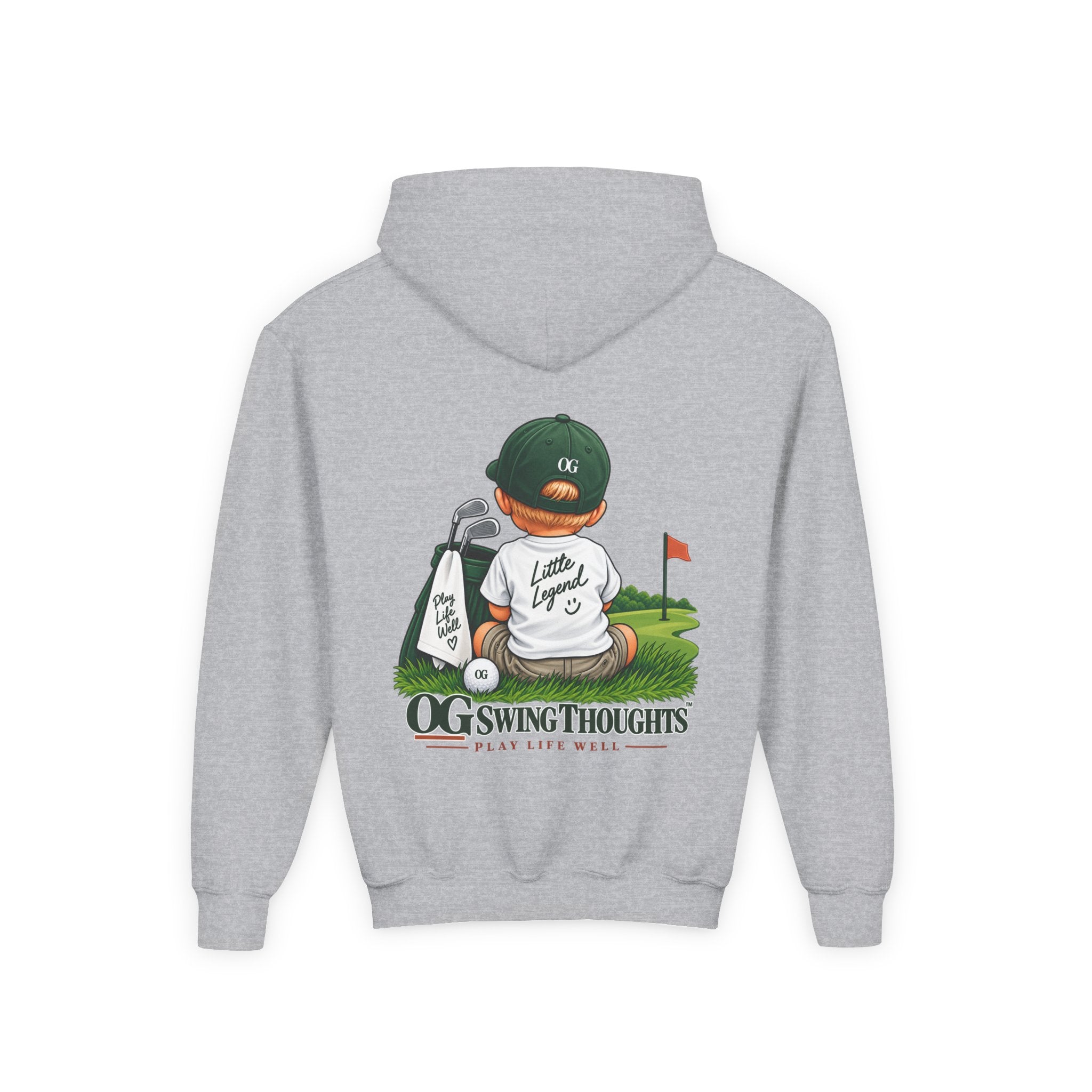 "Little Legend" Youth Golf Hoodie — "OG Swing Thoughts" Kids Golf Pullover