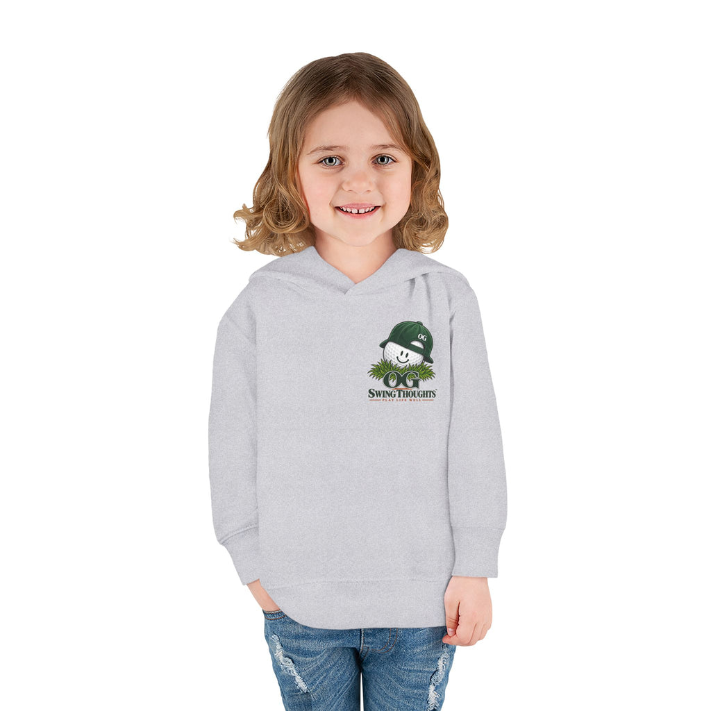 "Little Legend" Toddler Hoodie - 'OG Swing Thoughts' Cute Golf Kid Pullover Fleece