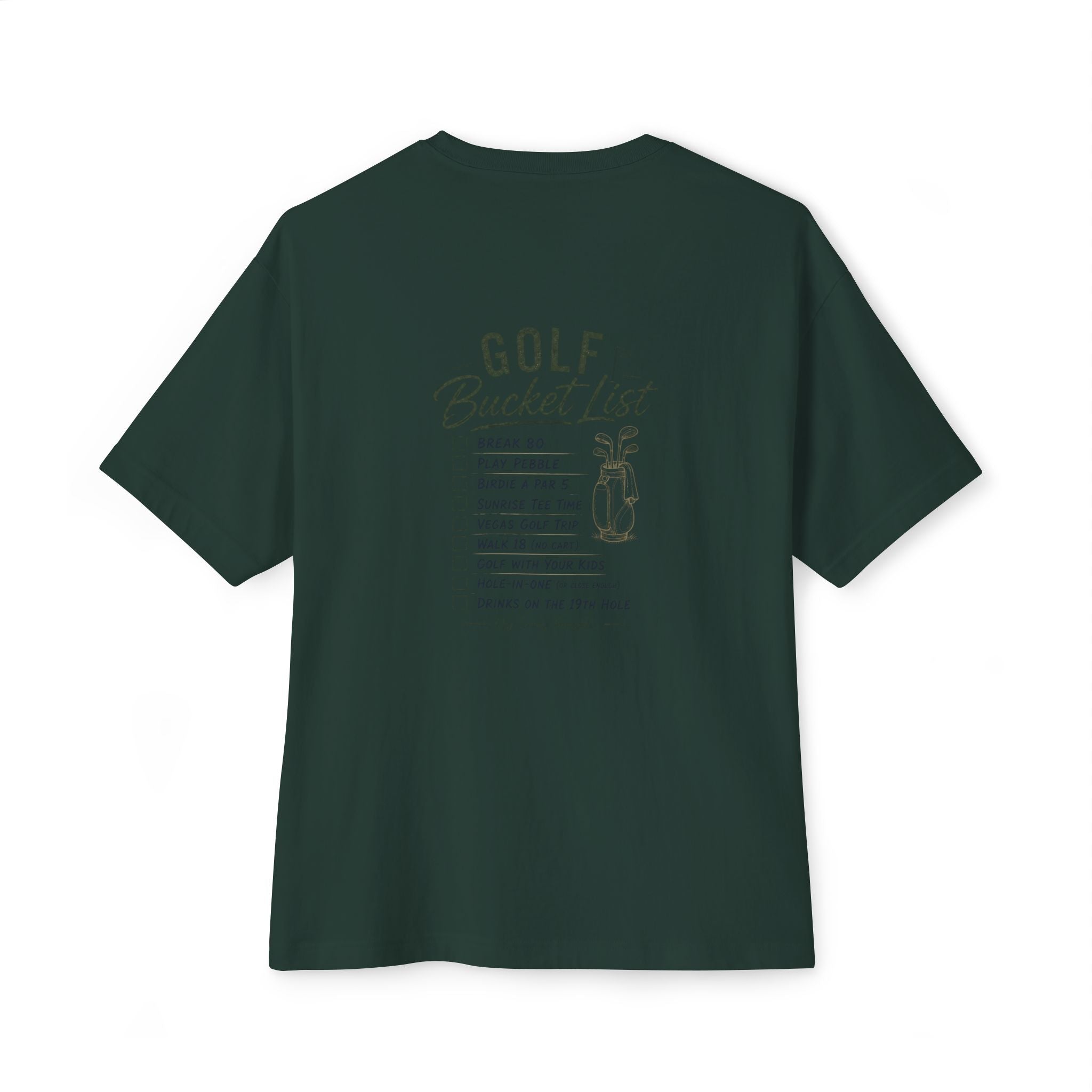 Golf Bucket List Tee — Casual Oversized Golf T‑Shirt