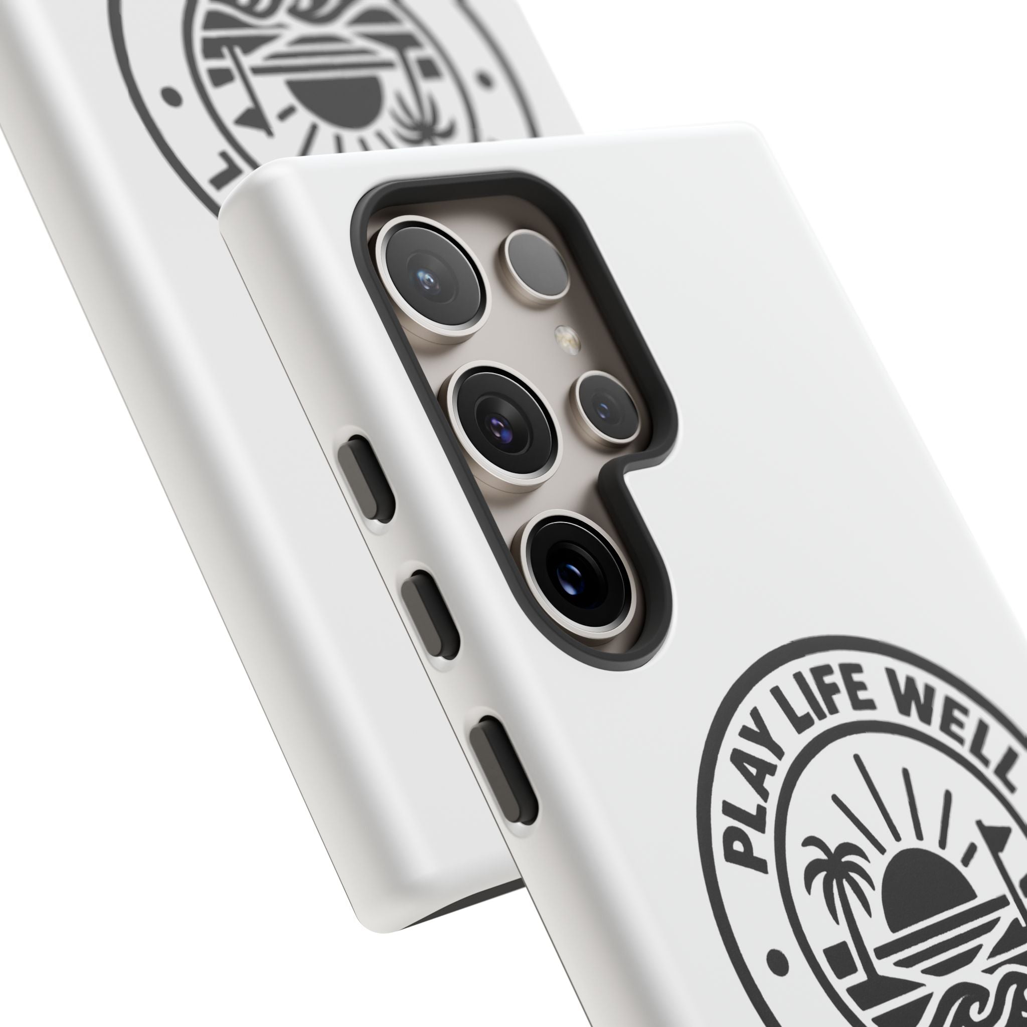 Phone Case — "Play Life Well, Do Good" Minimal Beach Badge