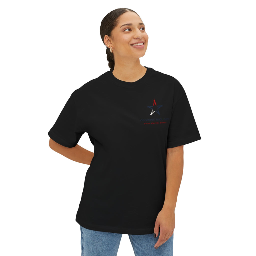 Patriotic Stars & Stripes Tee — American Flag & Golf Ball Graphic