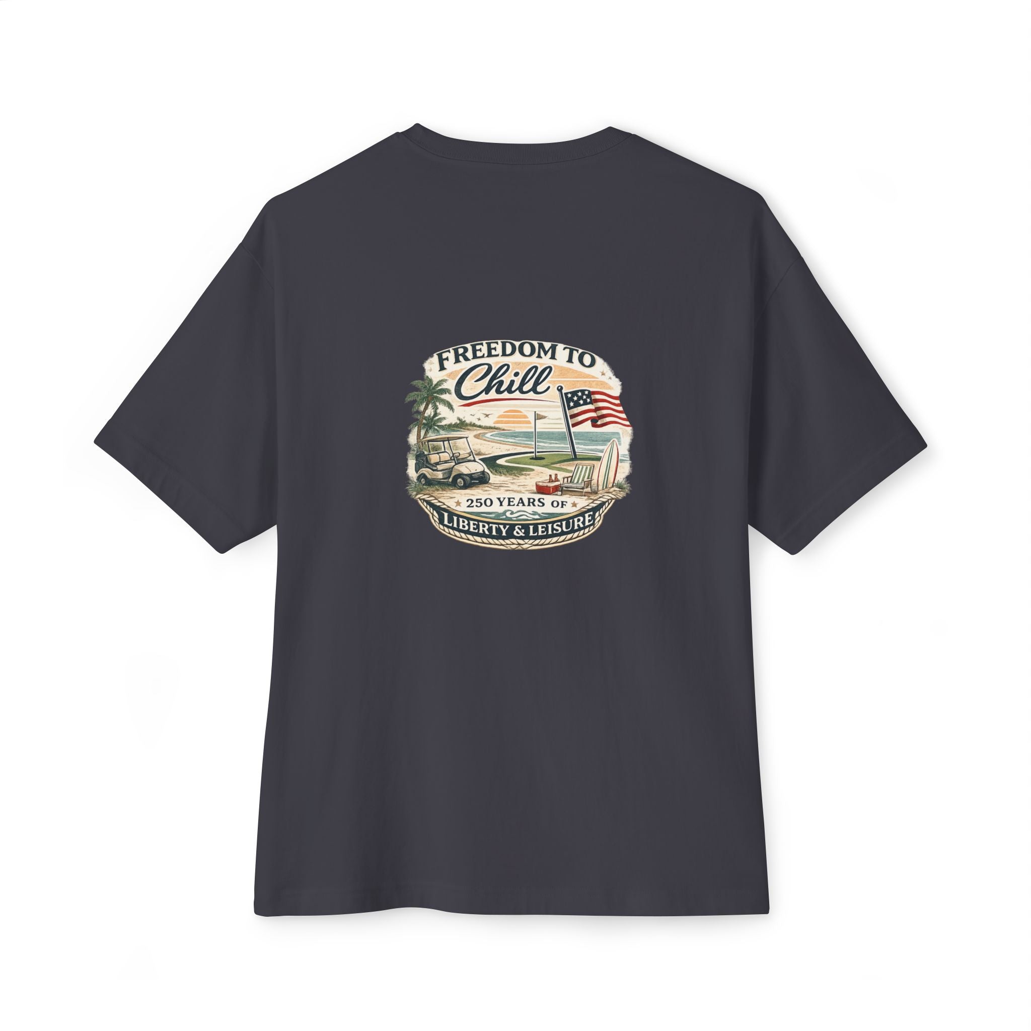 Freedom to Chill Tee — Vintage Beach Flag Graphic T-Shirt
