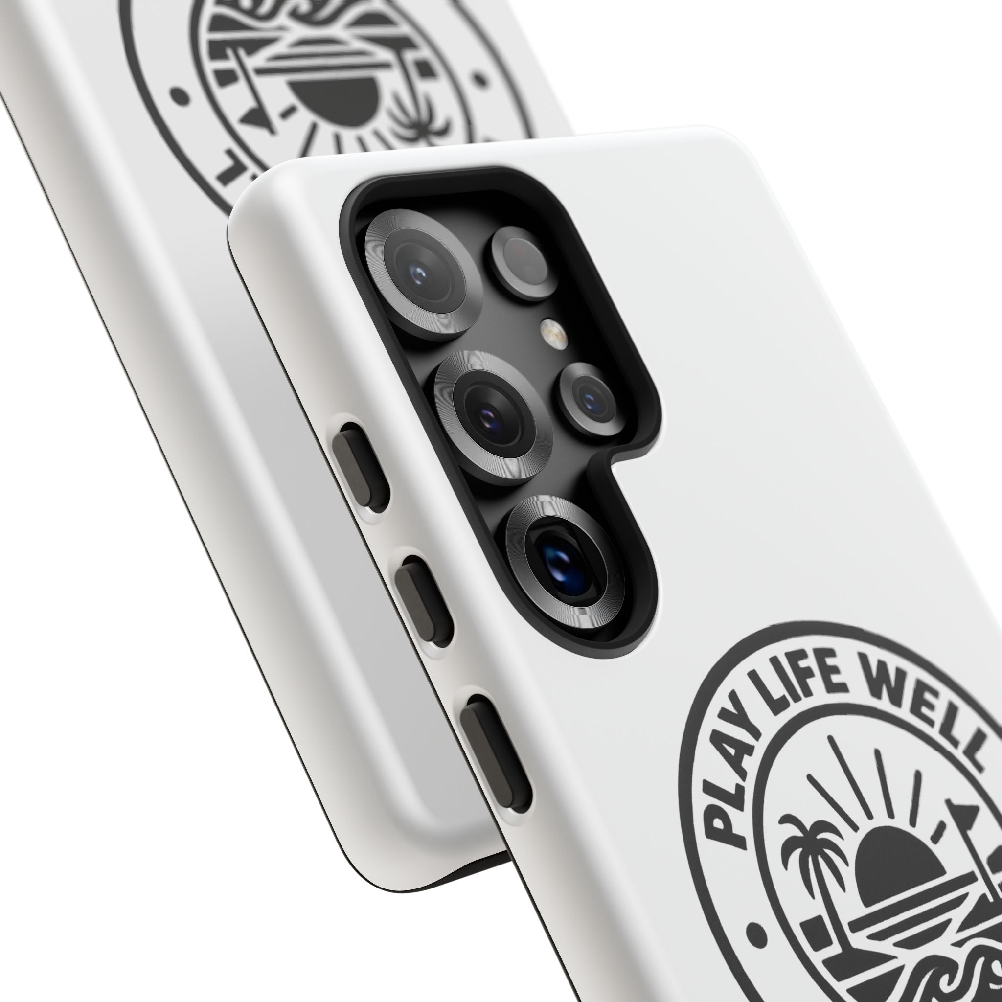 Phone Case — "Play Life Well, Do Good" Minimal Beach Badge