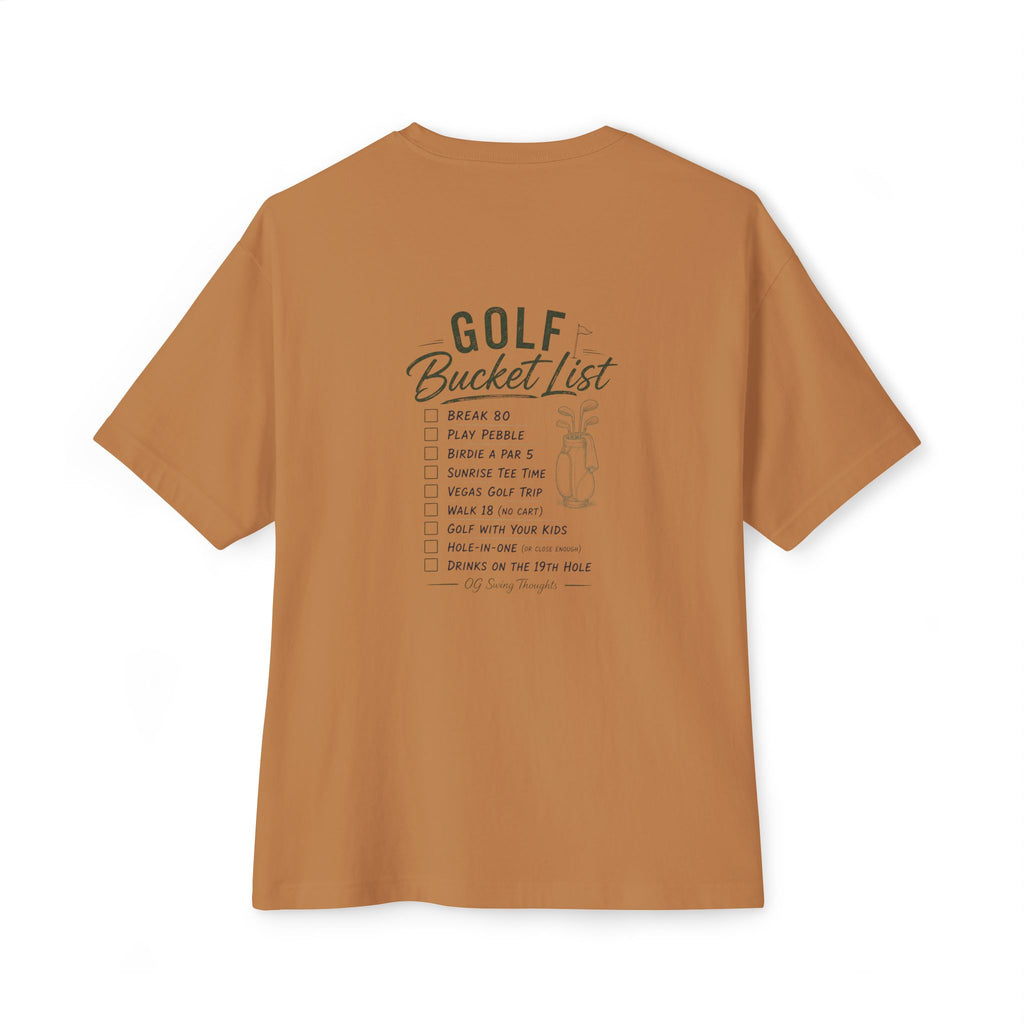 Golf Bucket List Tee — Casual Oversized Golf T‑Shirt