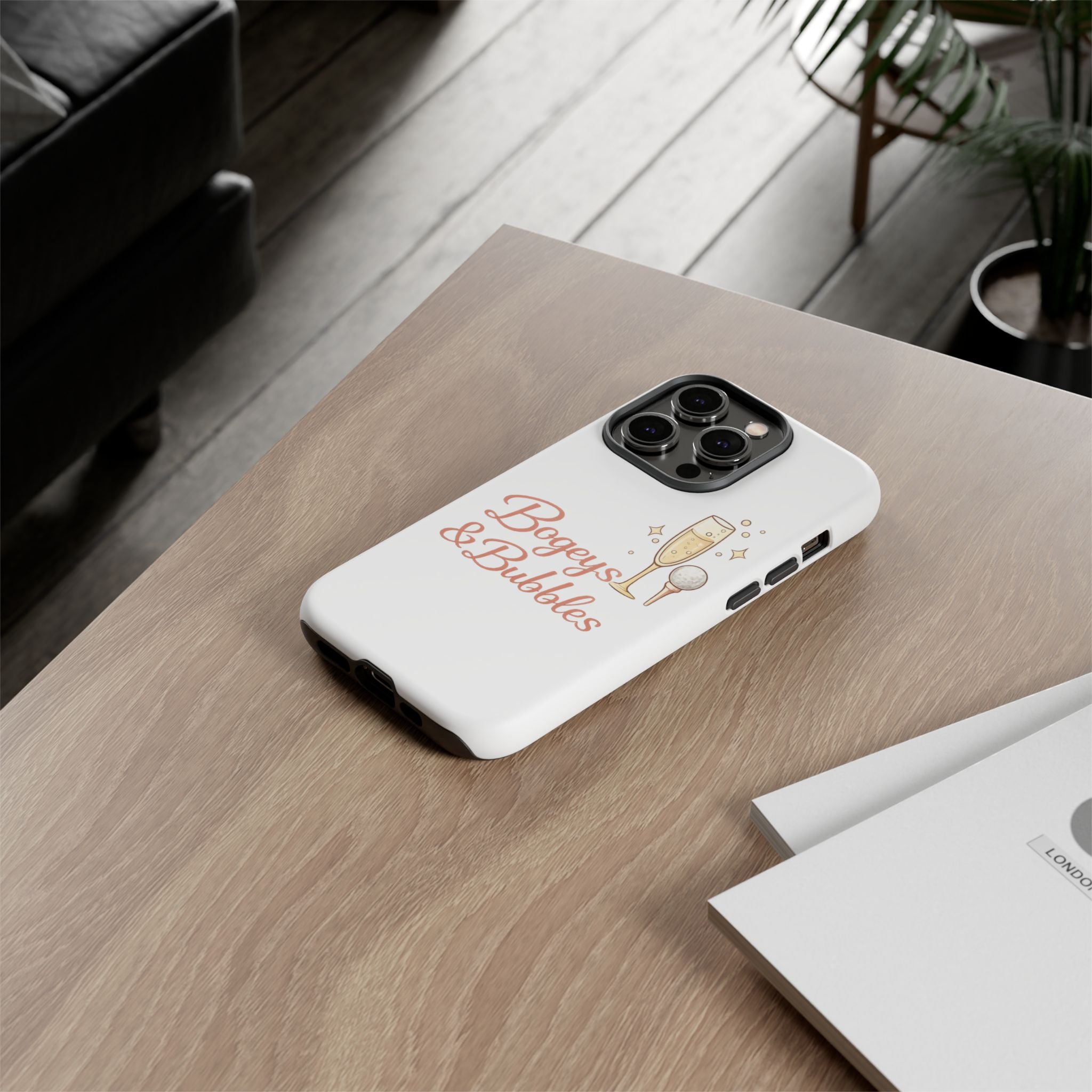 Phone Case — "Bogeys & Bubbles" Champagne Golf Design
