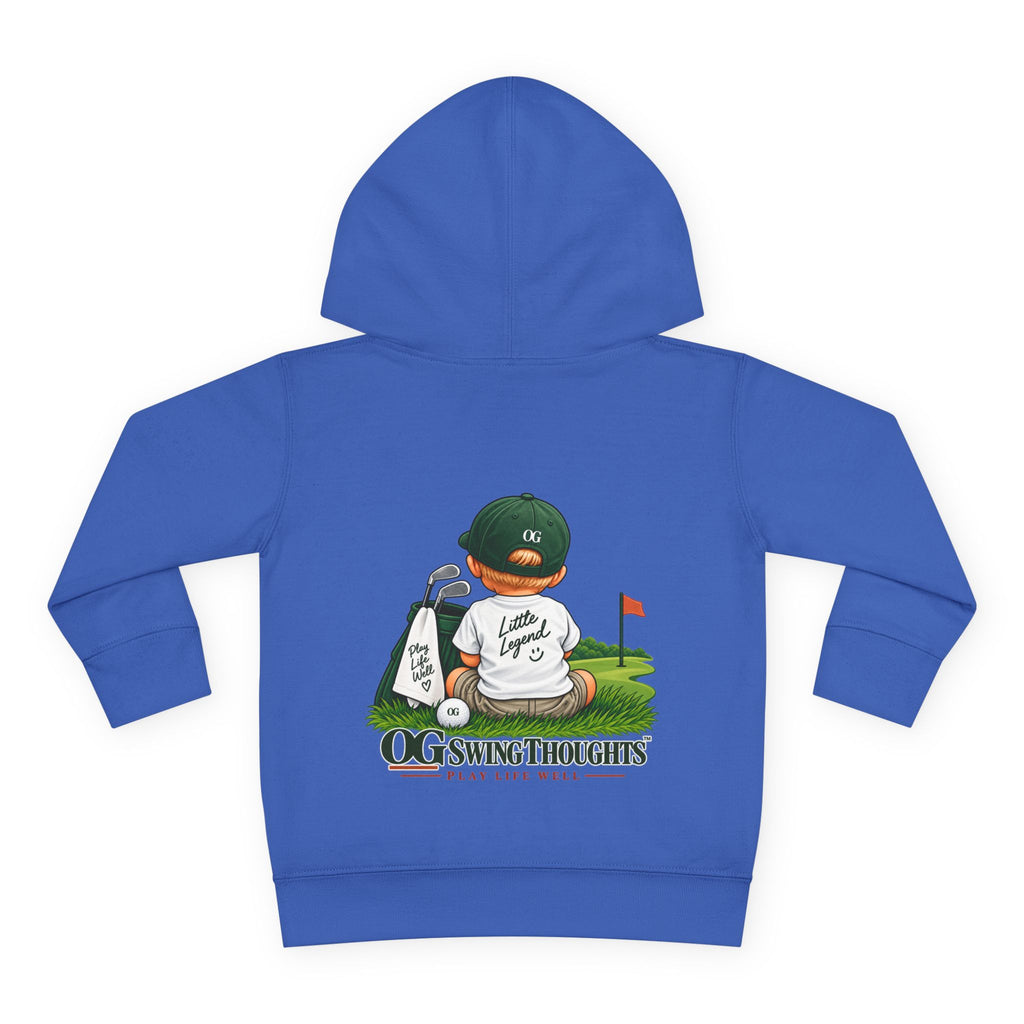 "Little Legend" Toddler Hoodie - 'OG Swing Thoughts' Cute Golf Kid Pullover Fleece