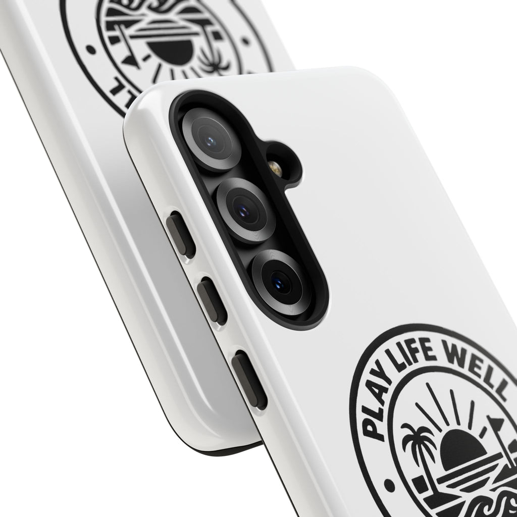 Phone Case — "Play Life Well, Do Good" Minimal Beach Badge