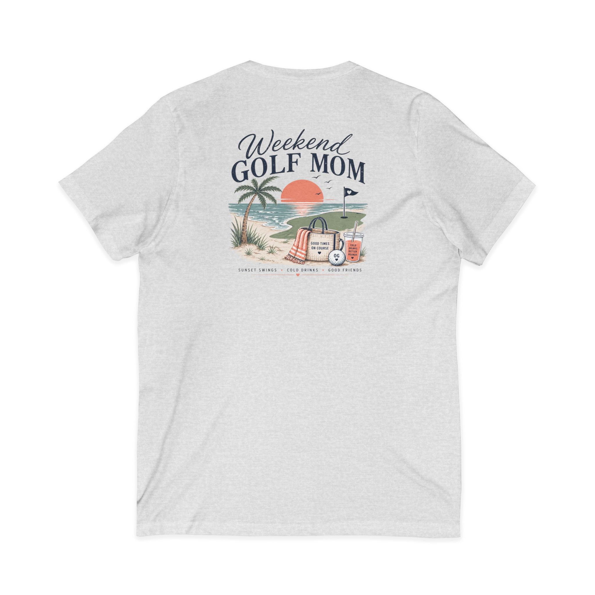 Weekend Golf Mom V-Neck Tee — Golfing Mom Graphic T-Shirt