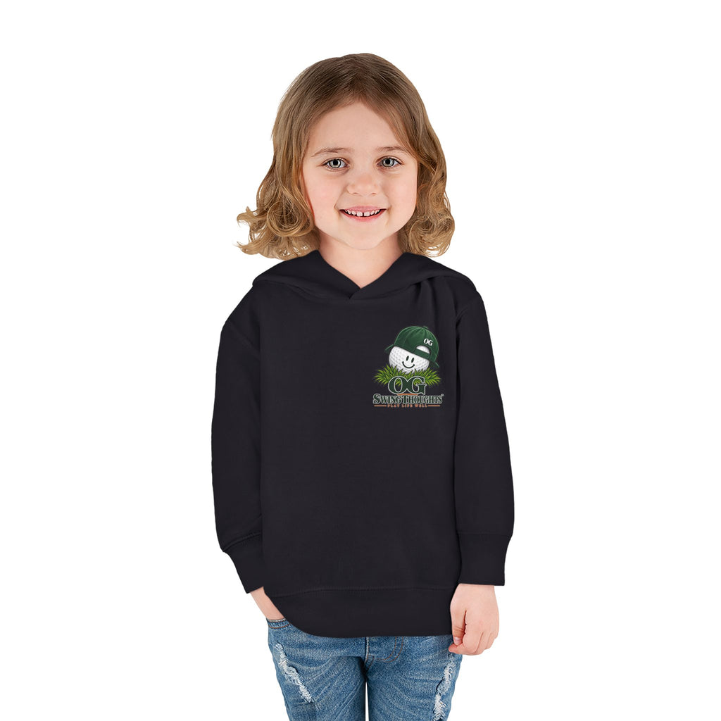 "Little Legend" Toddler Hoodie - 'OG Swing Thoughts' Cute Golf Kid Pullover Fleece