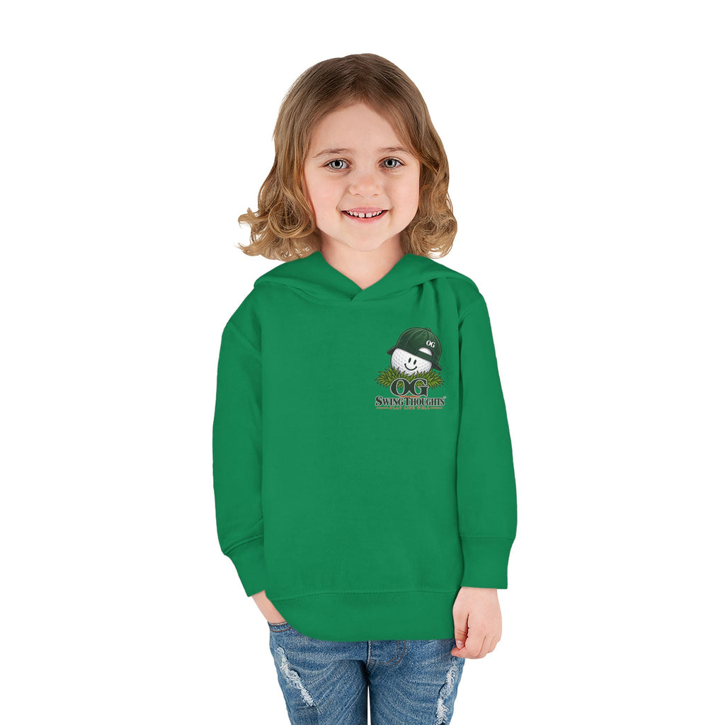 "Little Legend" Toddler Hoodie - 'OG Swing Thoughts' Cute Golf Kid Pullover Fleece