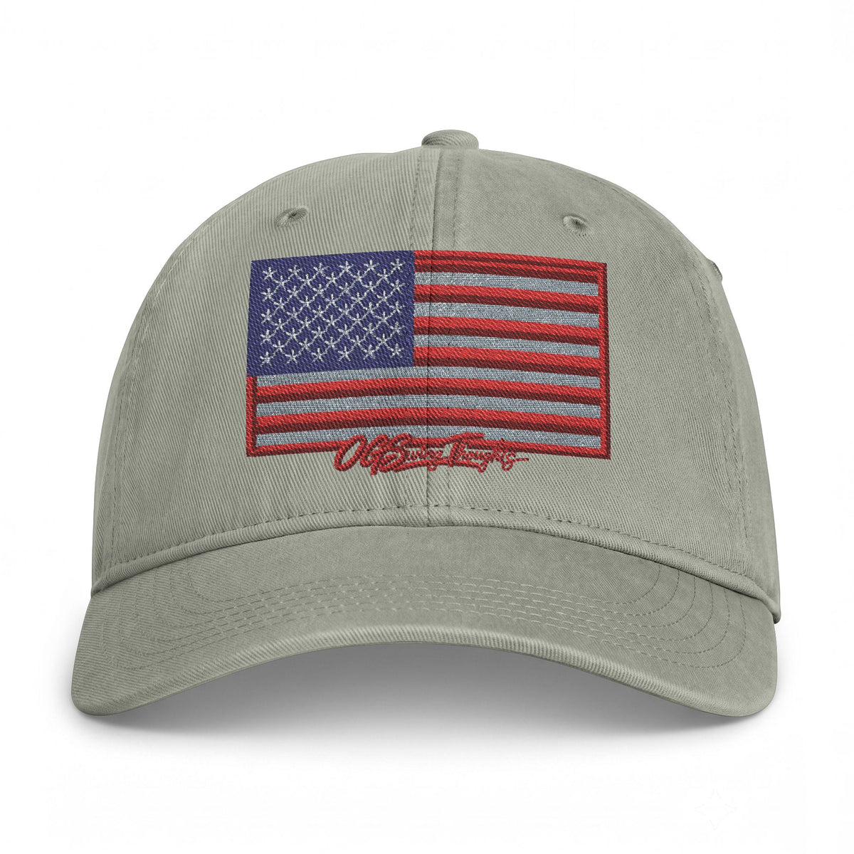 Embroidered Distressed American Flag Cap — Coastal Washed Baseball Hat