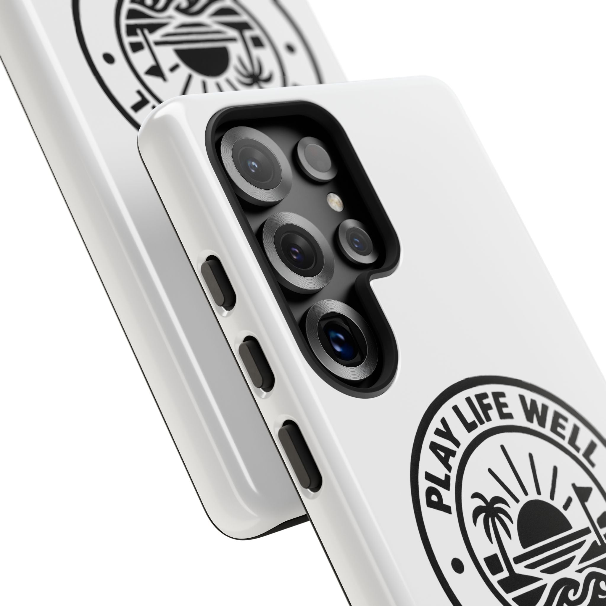 Phone Case — "Play Life Well, Do Good" Minimal Beach Badge