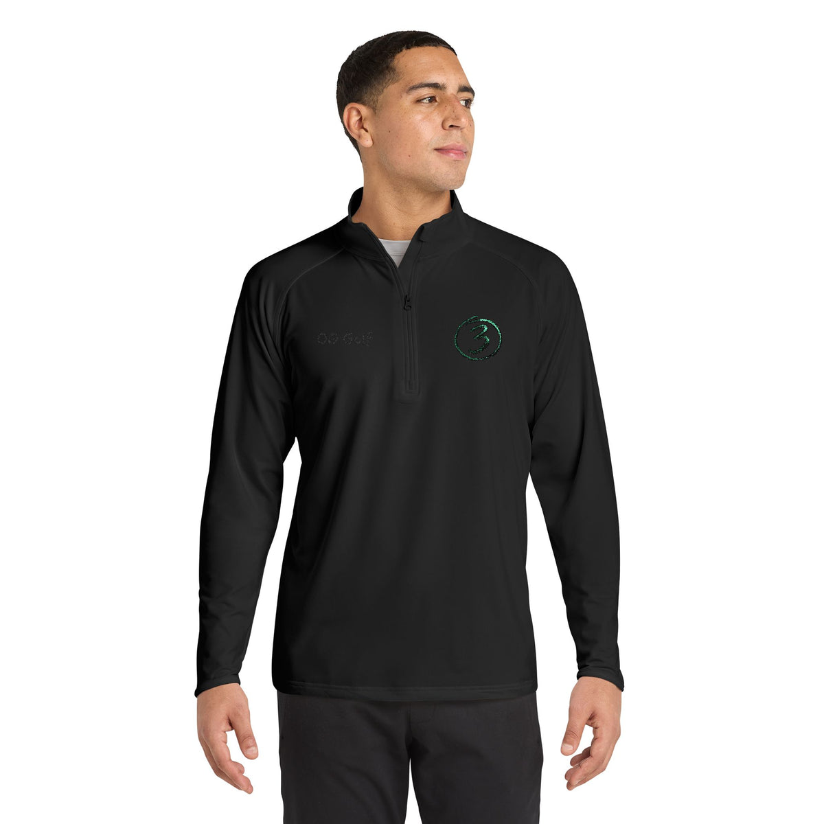 "Put Me Down for 3" OG Golf Quarter-Zip Pullover with Embroidered Logo